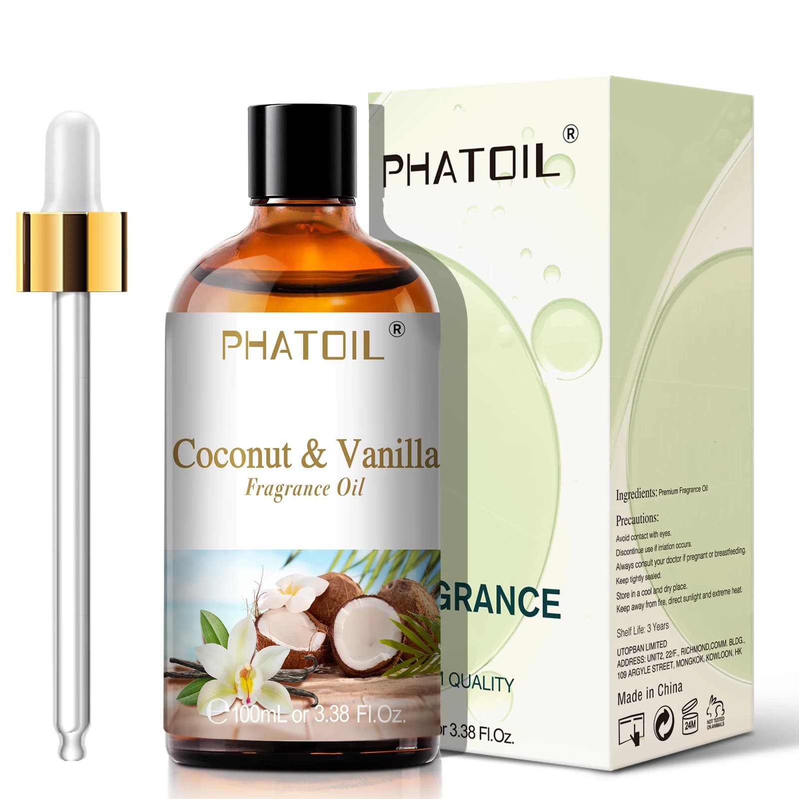 PHATOIL-Château parfumé série Fruit avec compte-gouttes en verre, AMP et vanille Harvey mangue, aucu