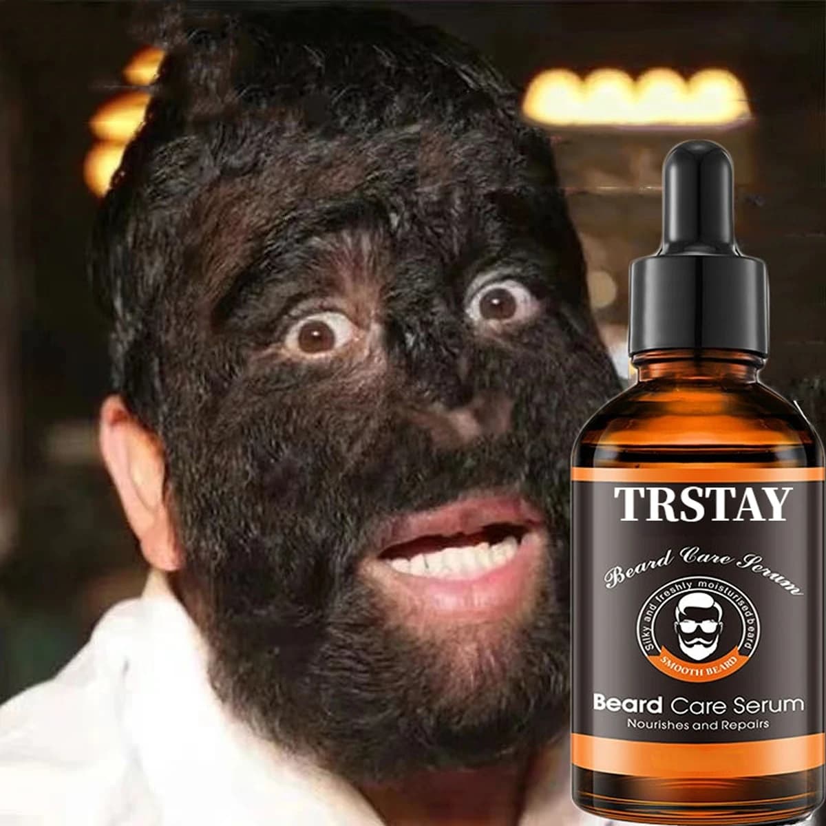 Huile de croissance de barbe puissante pour hommes, huiles essentielles de croissance des cheveux, E