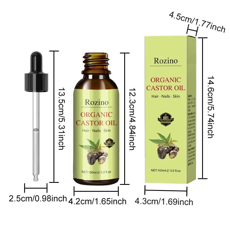 Huile essentielle de ricin pure et naturelle pour le soin des cheveux, huile de base végétale pour m