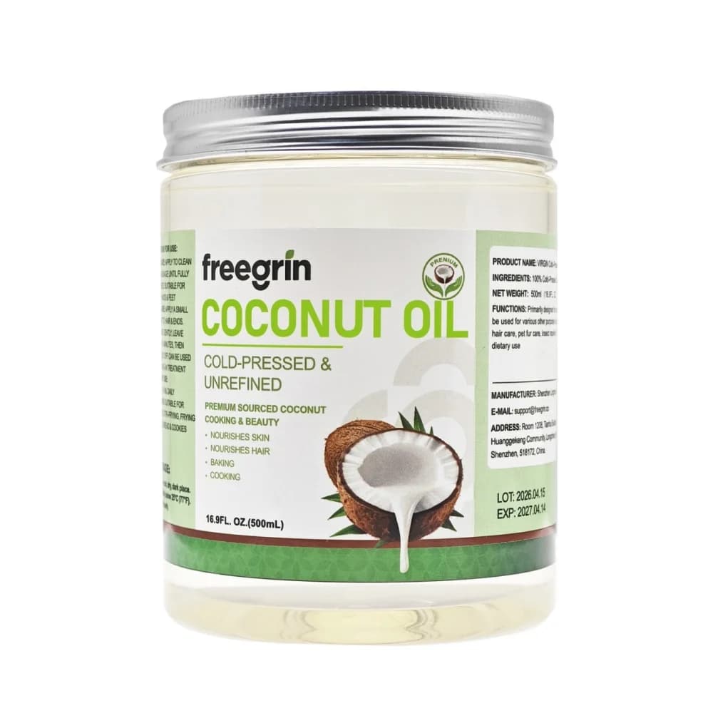 Huile de coco 100% naturelle biologique pressée à froid vierge hydratante nourrissante pour la peau,