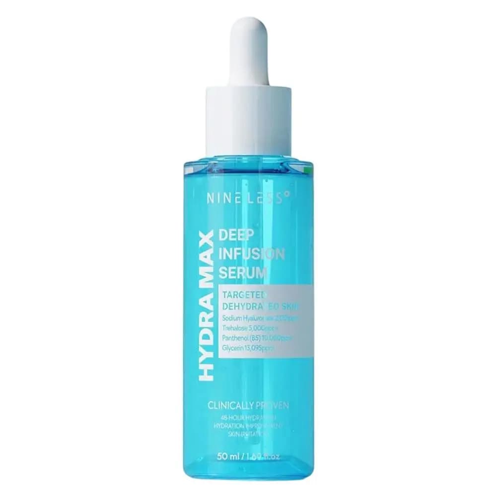 Sérum hydratant profond NINE LESS Hydra Max Deep Infusion, hydratation intense, éclaircissant et raf