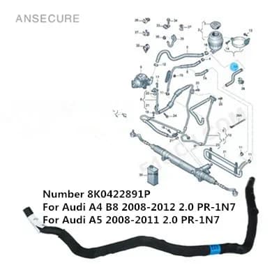 Tuyau de tuyau d'huile de retour de direction assistée, pour Audi A4 S4 B8 A5 S5 2008 – 2011 8K 0422