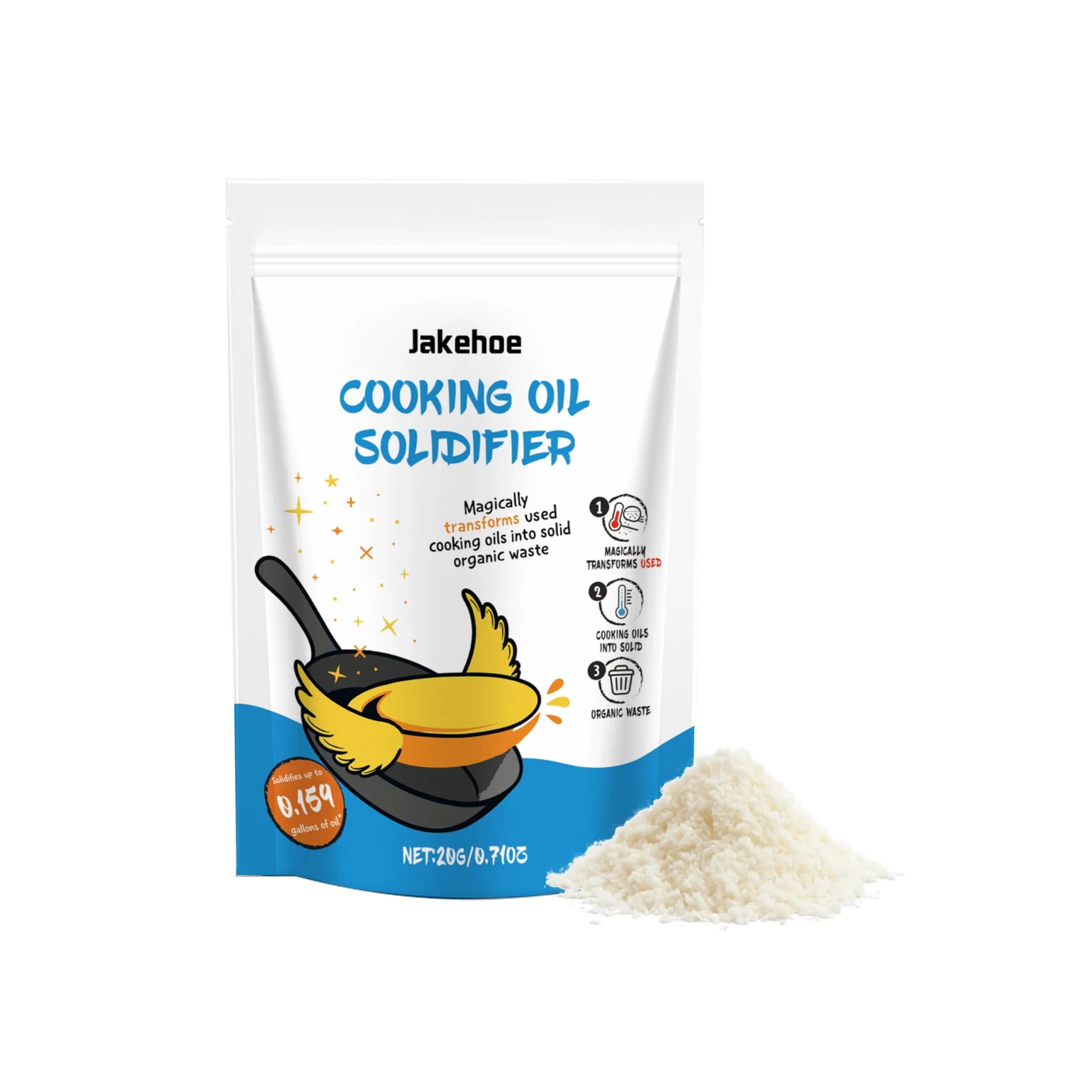 Poudre de solidificateur d'huile de cuisson, durcisseur de graisse chaude pour friteuse d'occasion, 