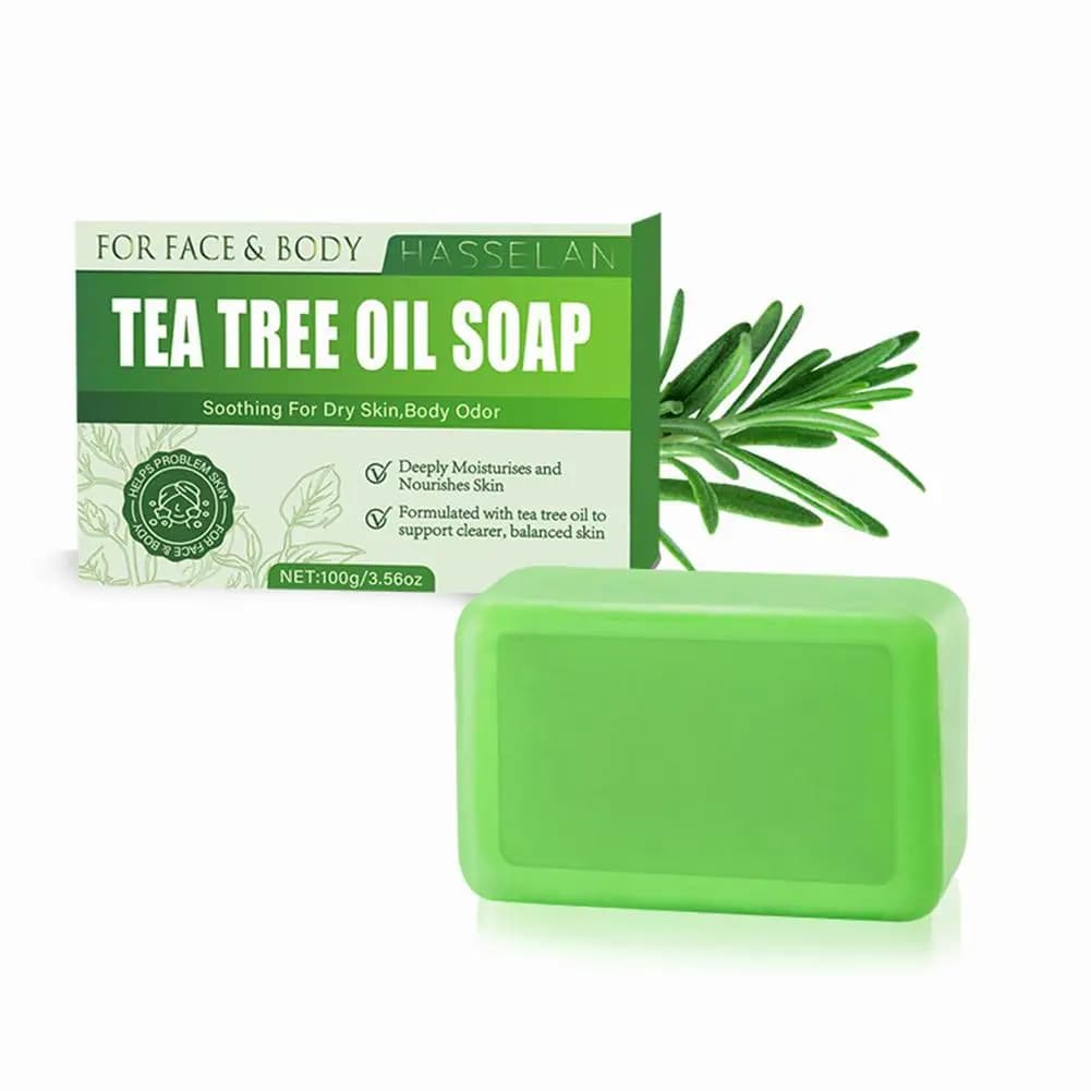 Savon à l'huile d'arbre à thé, savon en barre à l'huile d'arbre à thé, savons naturels pour le netto