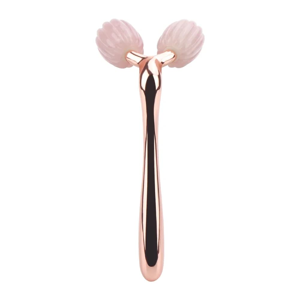 Rouleau de massage 3D pour lifting et amincissement du visage, pierre naturelle, quartz rose, rotati