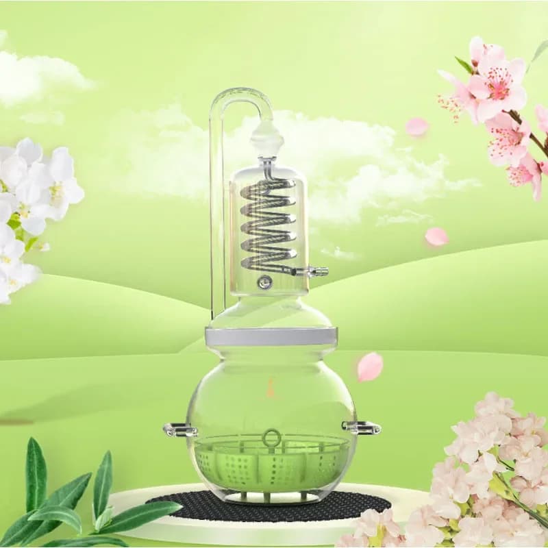 Pour distillateur de verre d'huile essentielle de grande capacité 4L, équipement de chauffage de dis