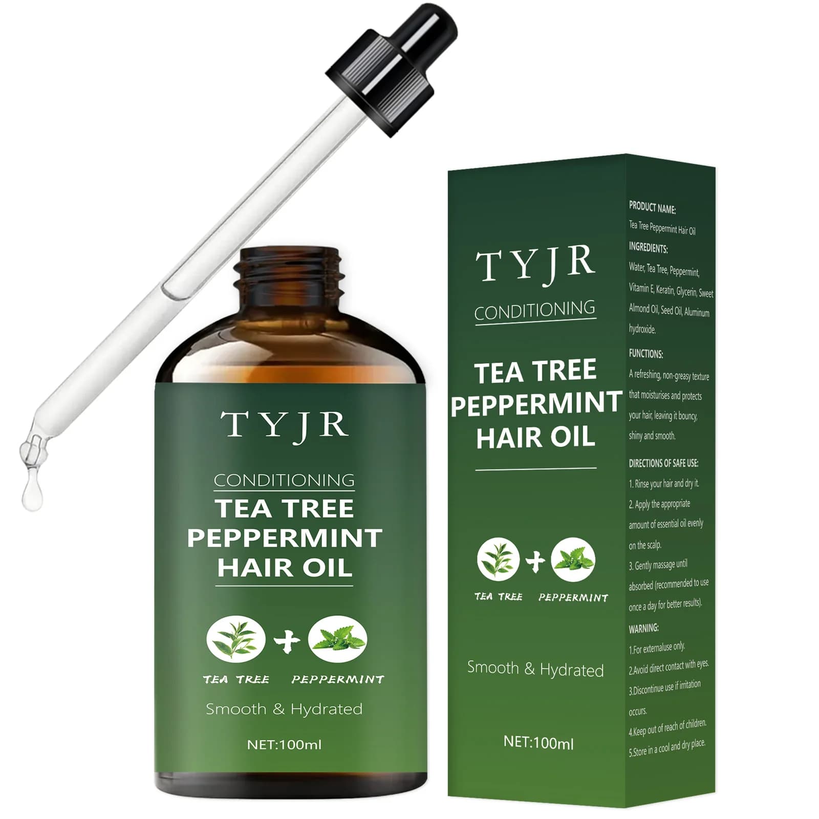 Huile de menthe poivrée d'arbre à thé pour soins de la peau, massage, douche, diffuseur huile essent