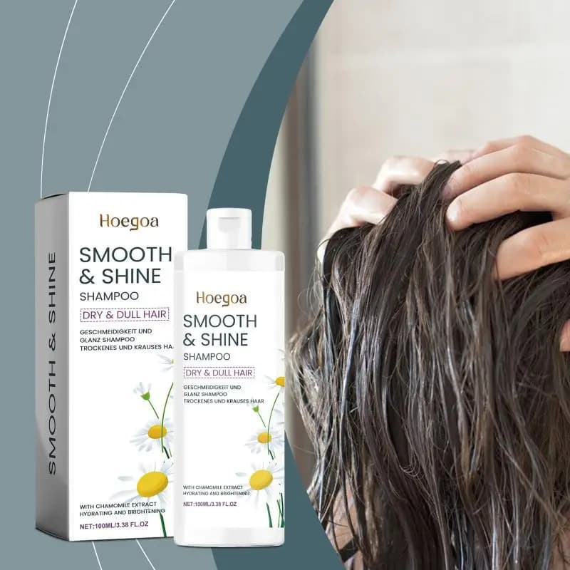 Shampoo à la camomille Hoegoa, soin capillaire hydratant, réparateur, fortifiant, anti-frisottis, av