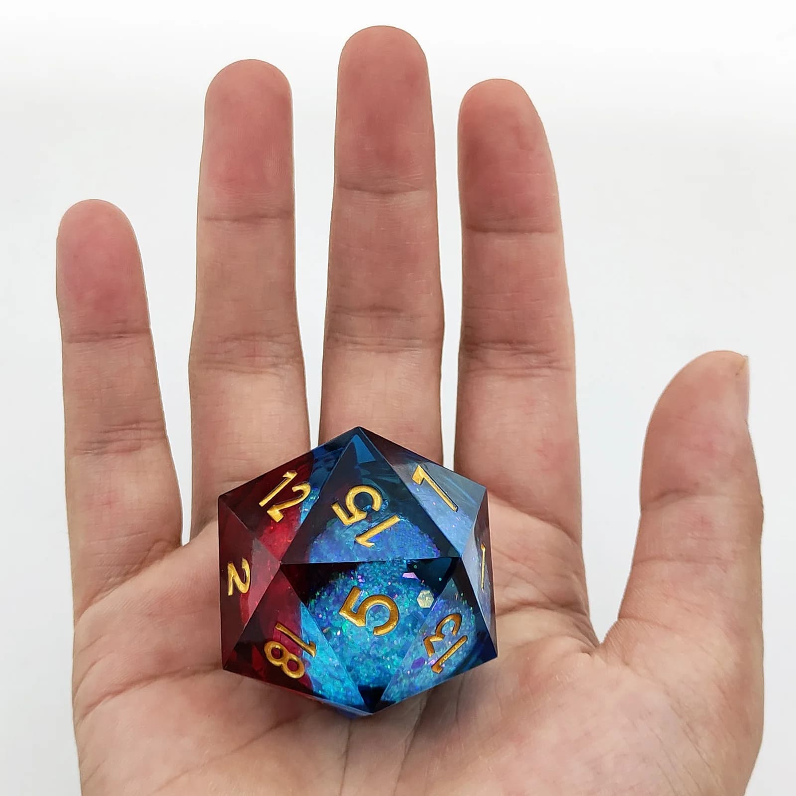 Dés de sable mouvant en résine à 20 faces, noyau liquide de 35mm, DND donjons et Dragons TRPG, jeu d