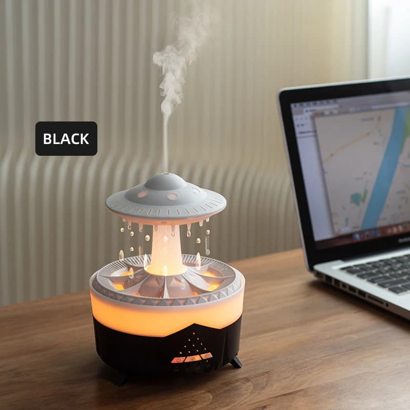 Diffuseur d'arôme de gouttes de pluie ovni diffuseur d'huile essentielle avec télécommande 7 lumière