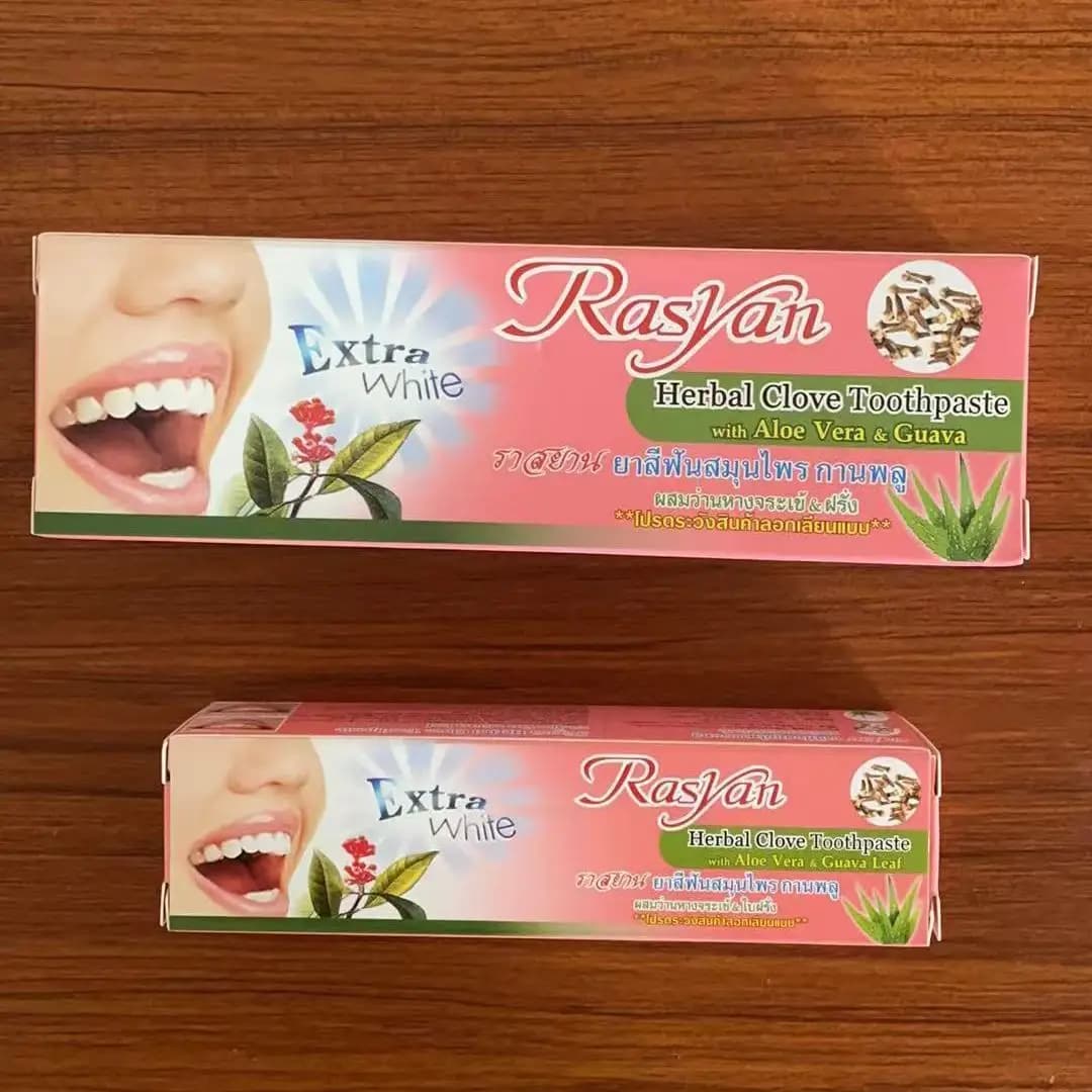 Dentifrice Thaïlandais Rasyan à la Clou de Girofle et à l'Huile de Coco pour l'Élimination des Tache