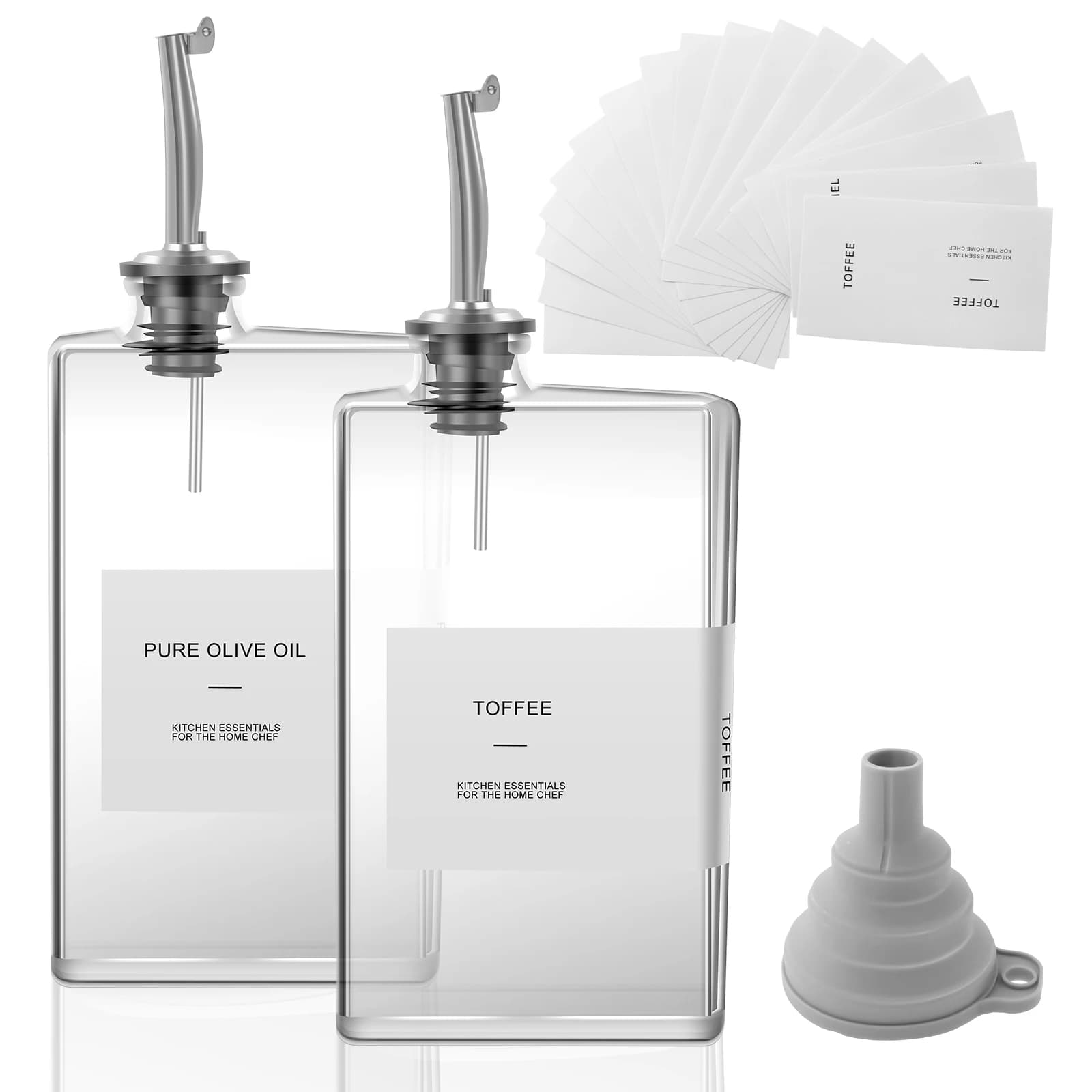 Bouteille distributrice d'huile d'olive de 500ml, 2 pièces, distributeur d'huile en verre, distribut