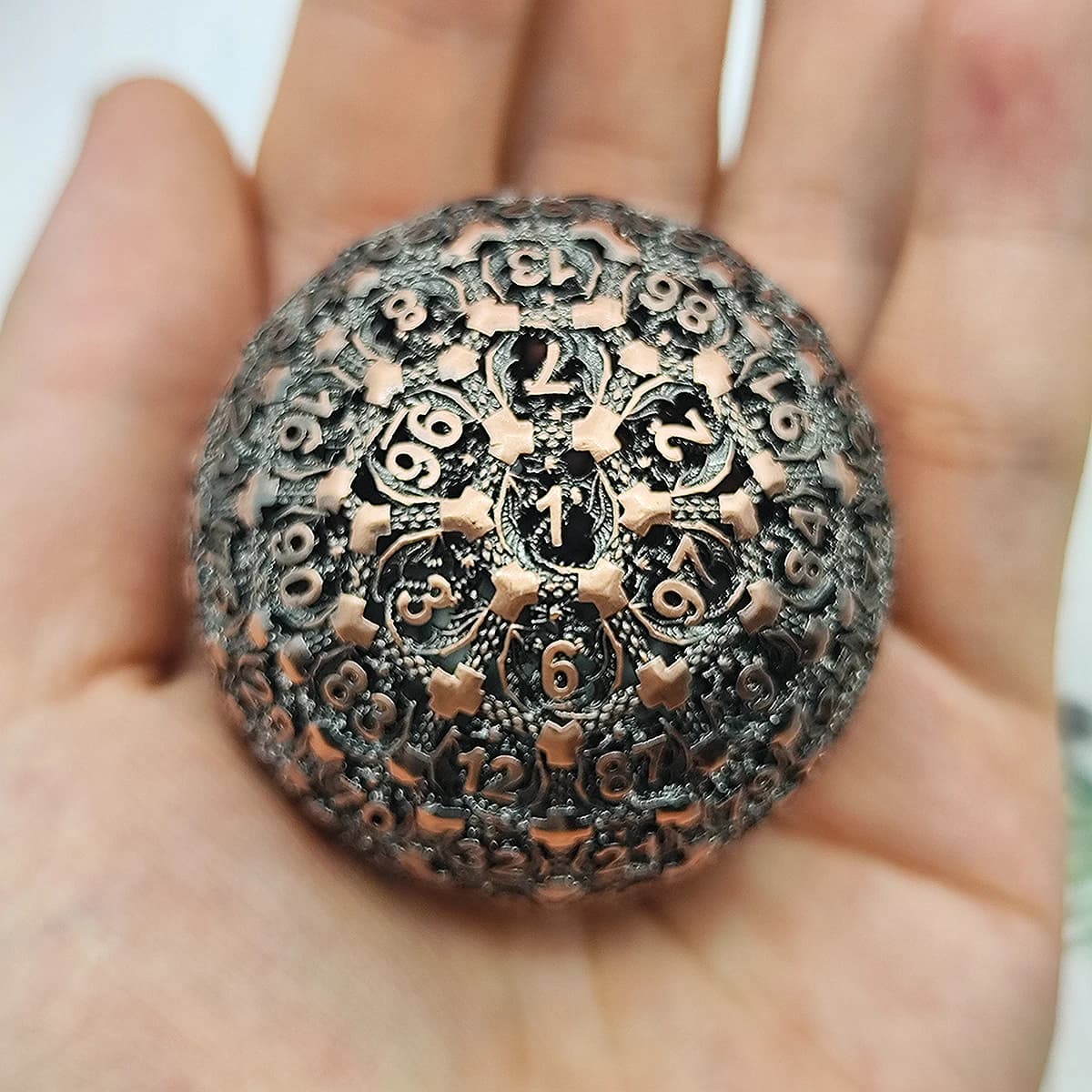 D100 Dés creux en métal pour petits déjeuners, Dragon volant multi-faces, 100 faces, D100 Grands dés