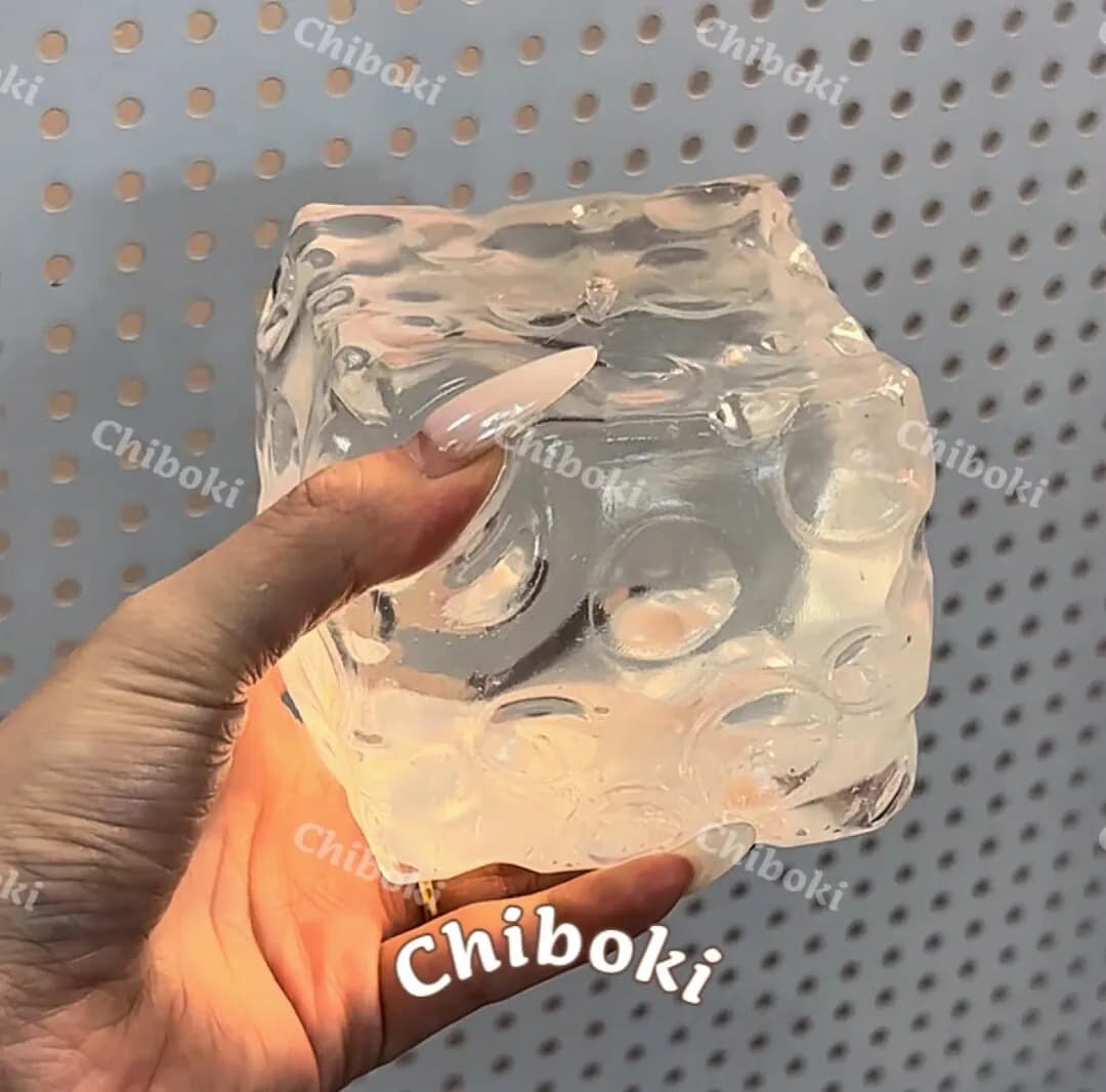 Balle à presser en gelée transparente Chiboki, en forme de fromage, à peau fine, malléable, non rebo