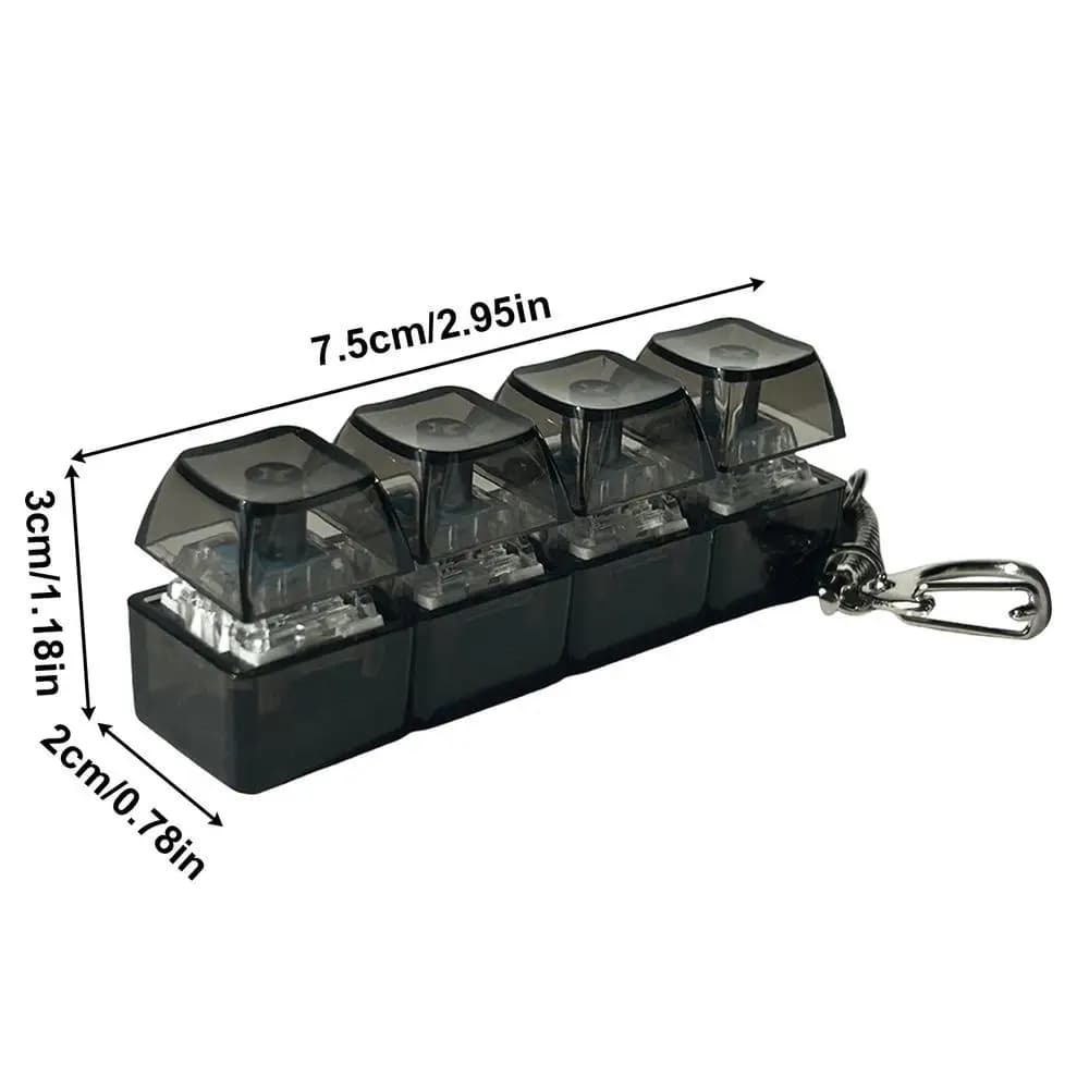 Clavier à 4 touches relaxant, jouet anti-stress, gadget de décompression, bouton de clavier, porte-c