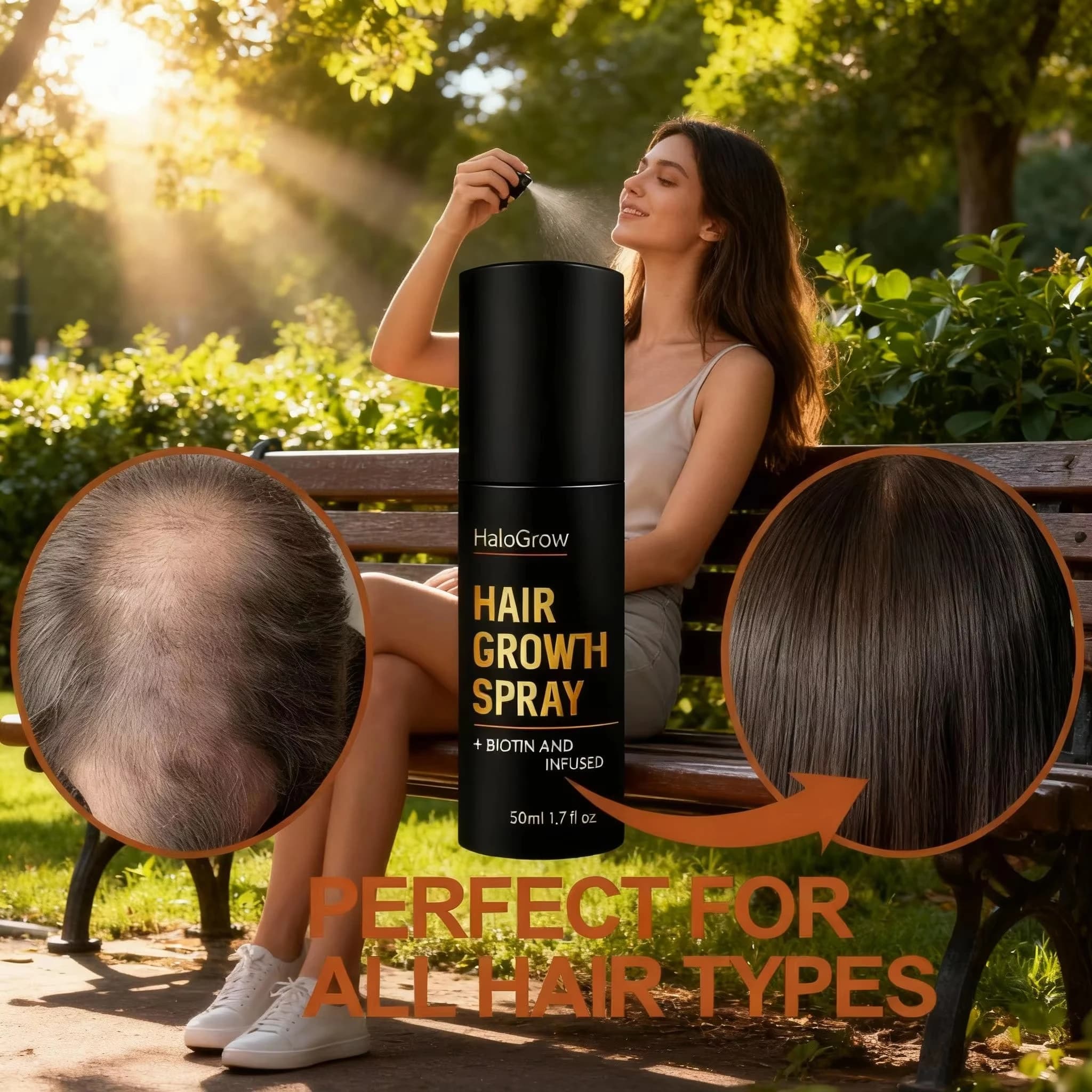 Spray de croissance des cheveux 50ml, favorise des cheveux plus épais et plus volumineux pour femmes