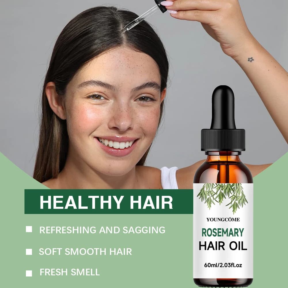 Huile Essentielle de Romarin pour Cheveux Denses, Veganic Lavande, Répare les Cheveux Abîmés, Prévie