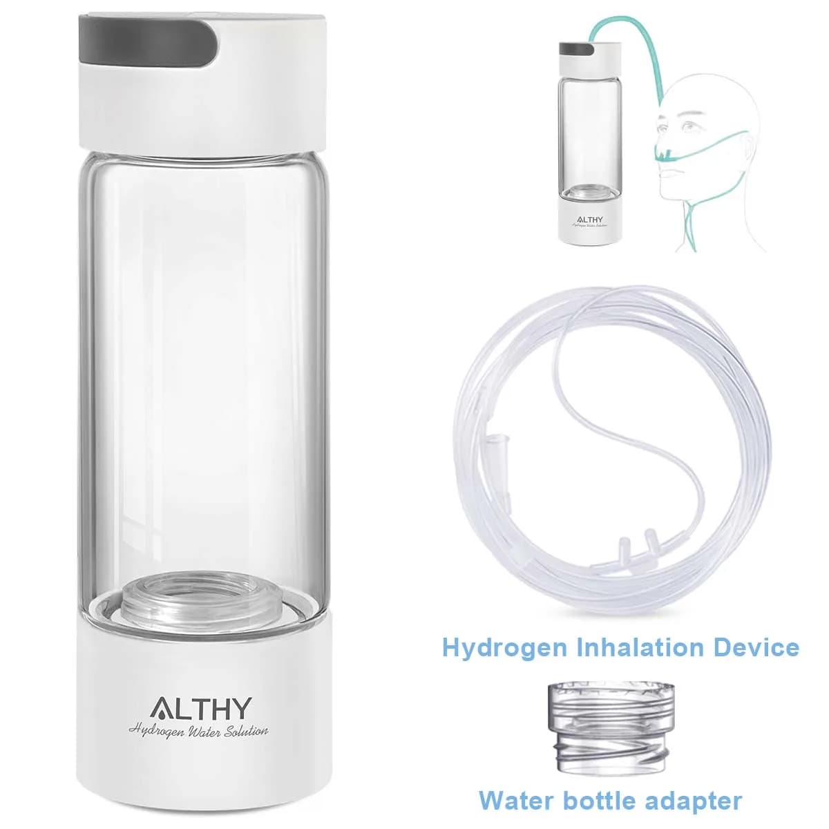 ALTHY Tasse de bouteille de générateur d'eau riche en hydrogène - DuPont SPE PEM Loniseur à double c