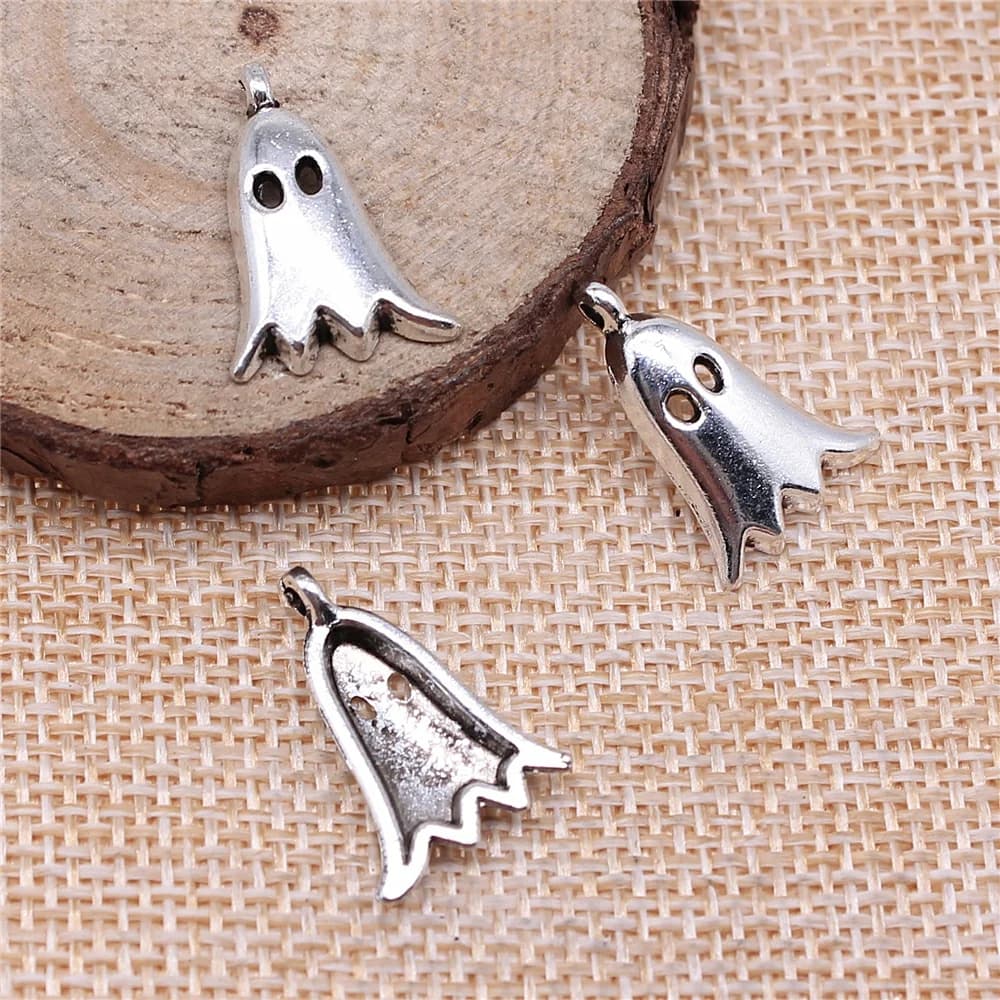 WYSIWYG 10 pièces 20x14mm fantôme breloque pendentifs pour la fabrication de bijoux Antique argent c