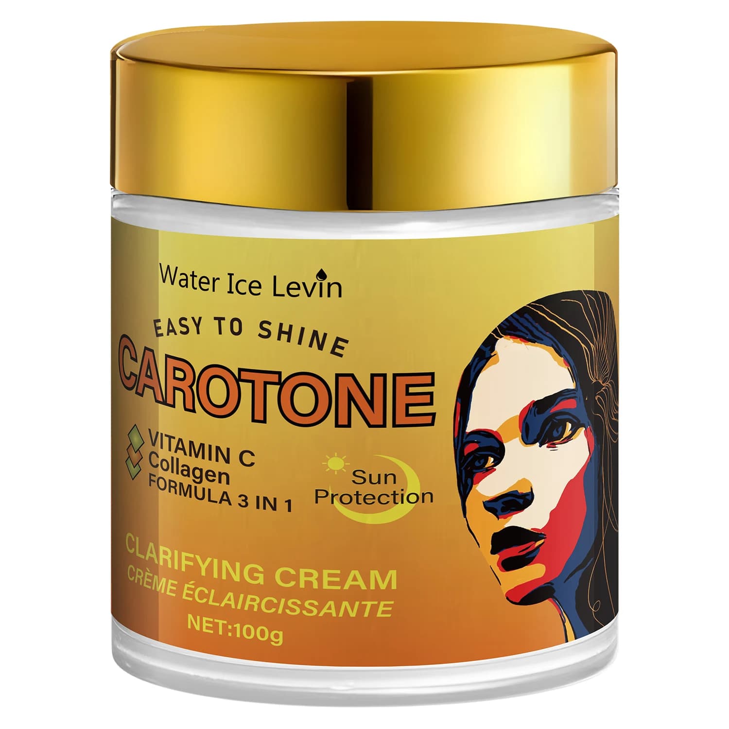 Crème visage riche en bêta-carotène, éclaircissante et antioxydante, hydratante et hydratante en pro