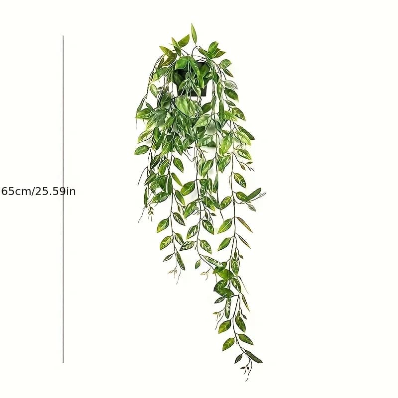 Plantes artificielles suspendues, ensemble de fausses plantes en pot de vigne en feuilles d'eucalypt