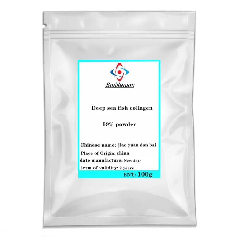 Poudre de collagène de poisson de haute mer, 99% de collagène de poisson marin hydrolysé, beauté et 