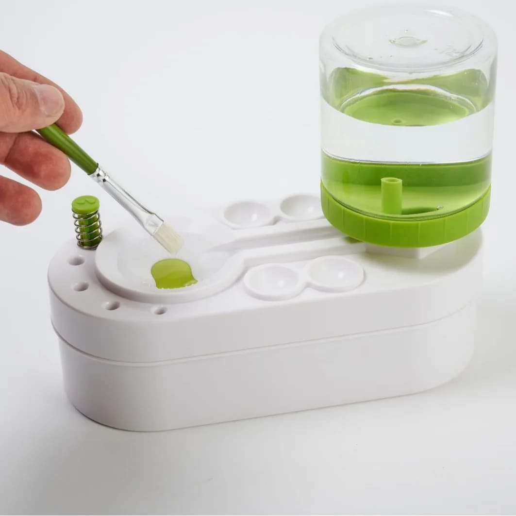 Nettoyeur de pinceaux professionnel pour aquarelle avec égouttoir, distributeur d'eau pour pinceaux 