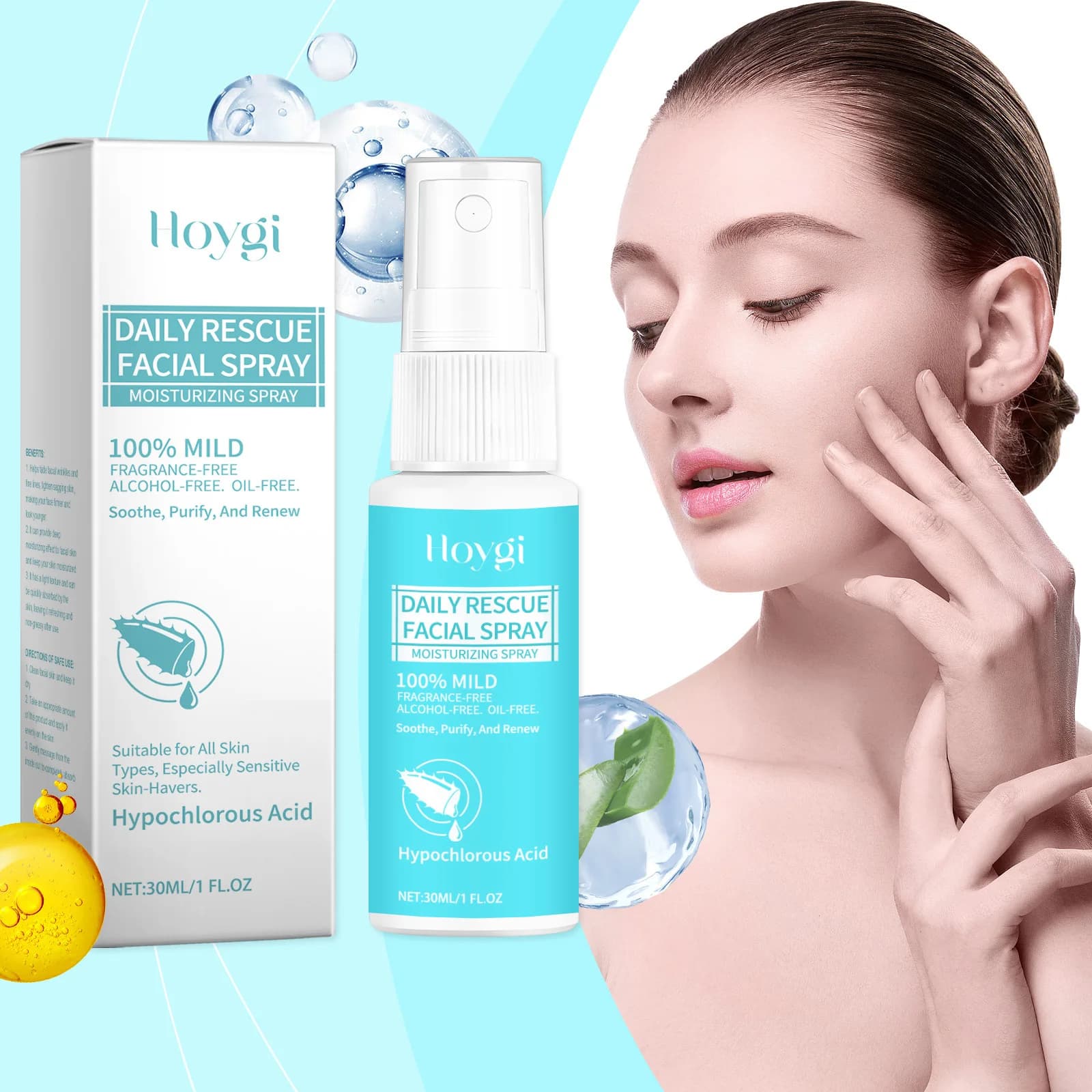 Spray Facial Rafraîchissant et Hydratant – Soin Hydratant Équilibrant Eau-Huile pour la Peau du Visa