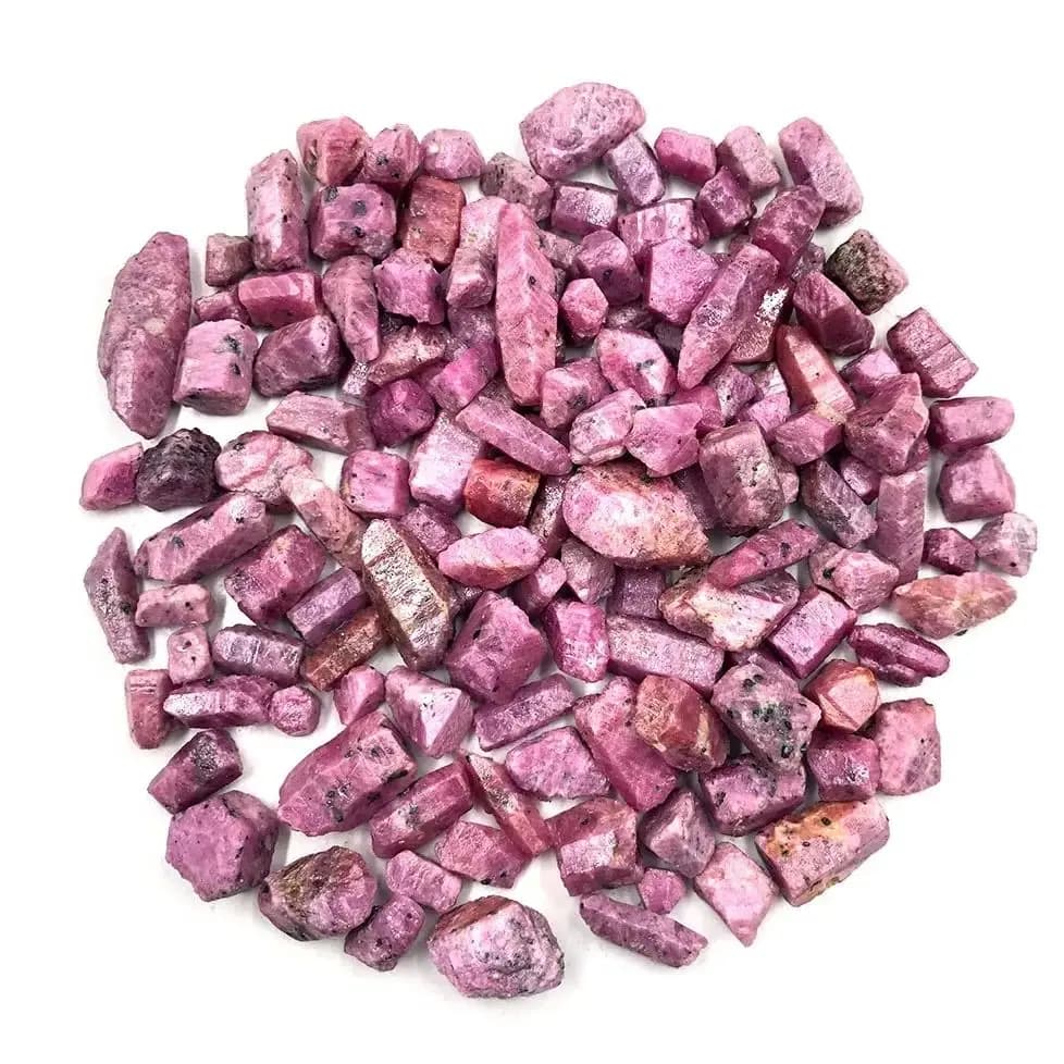 Minerai naturel corindon rubis pierres spécimen à collectionner minéral Reiki cristaux guérison pier