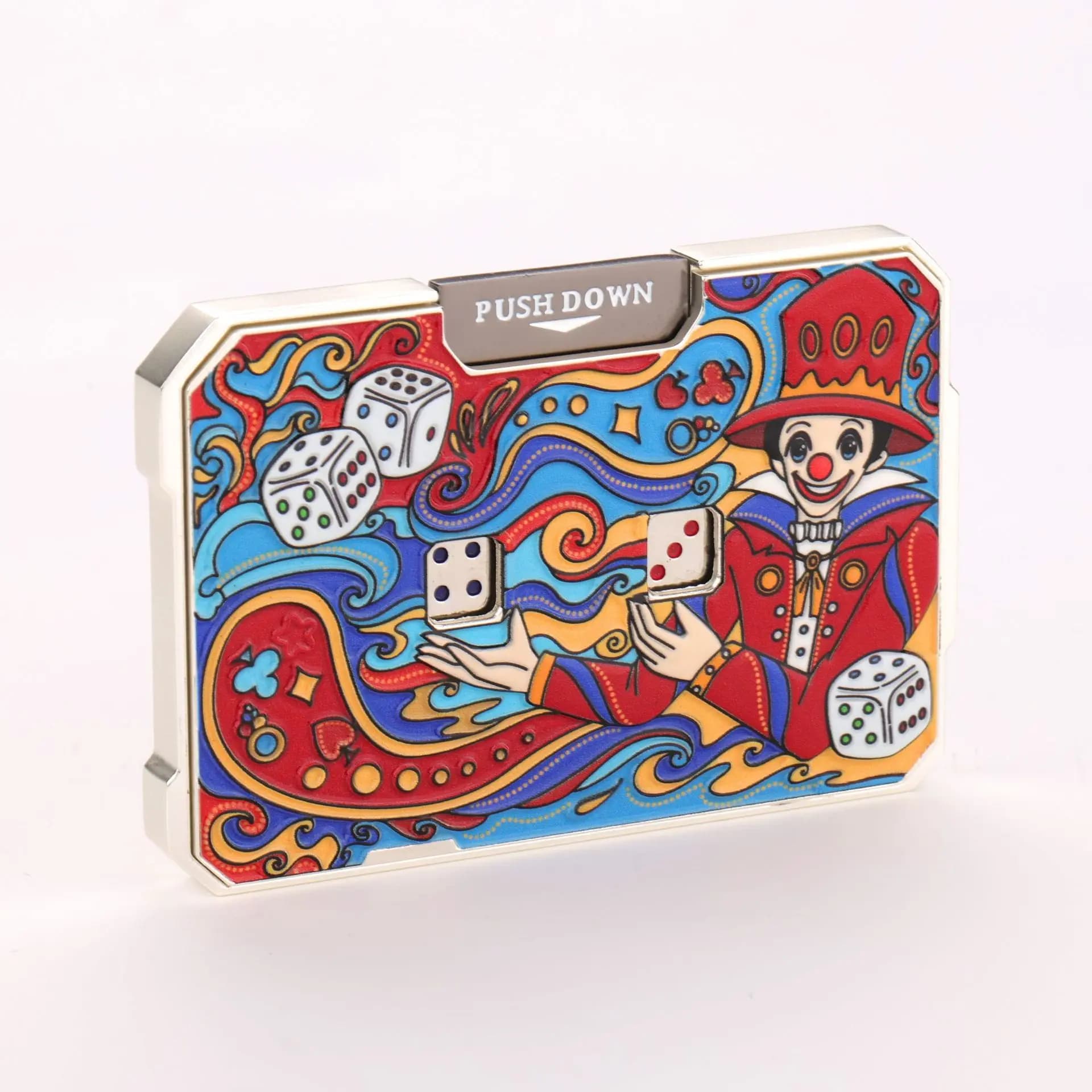 Dés mécaniques Clown en métal pour jeu de cartes, dés à presser, dés anti-stress, jouet EDC pour sou