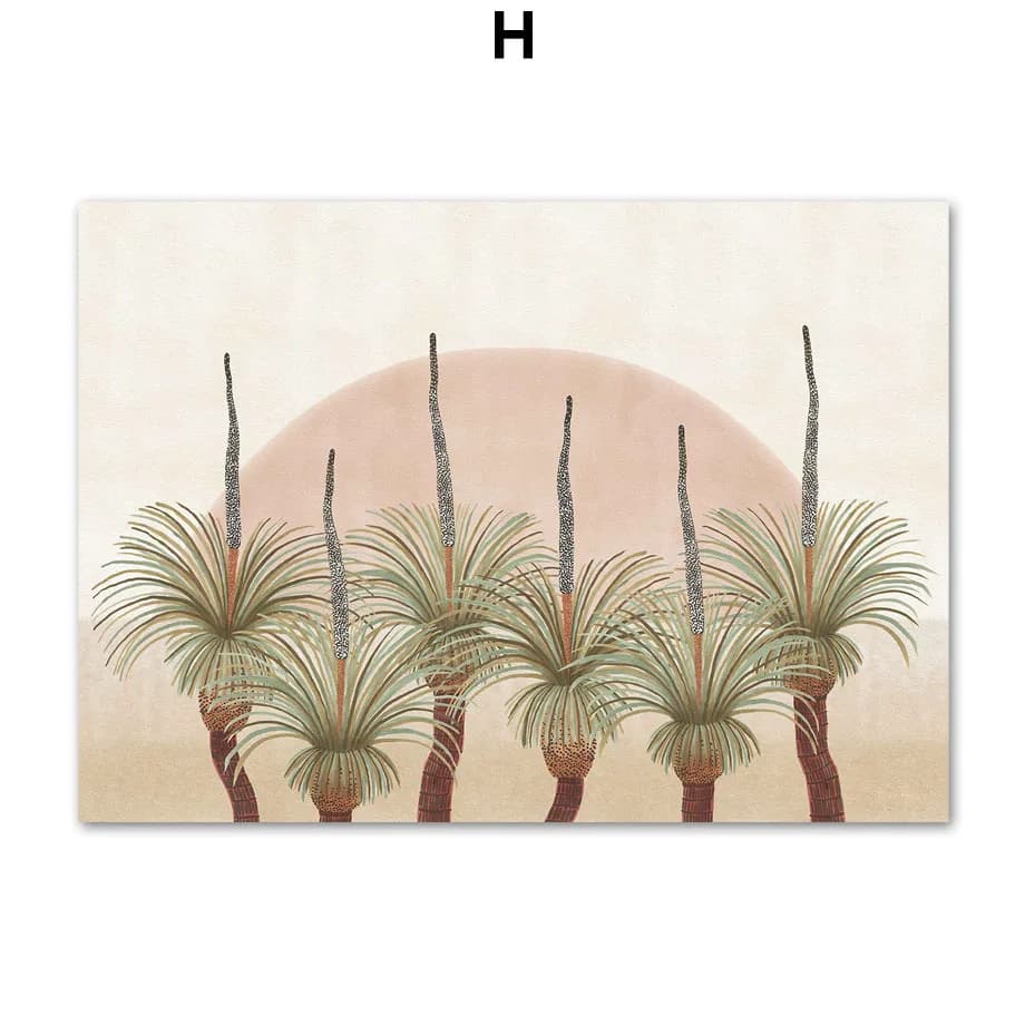 Affiches et imprimés de paysage abstrait Boho, palmier Tropical, cocotier, peinture sur toile d'art 