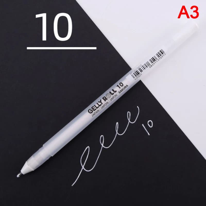 Sakura Gelly rouleau Gel stylo couleur blanche 0.5mm 0.8mm 1.0mm haute lumière Marke stylo noir cart