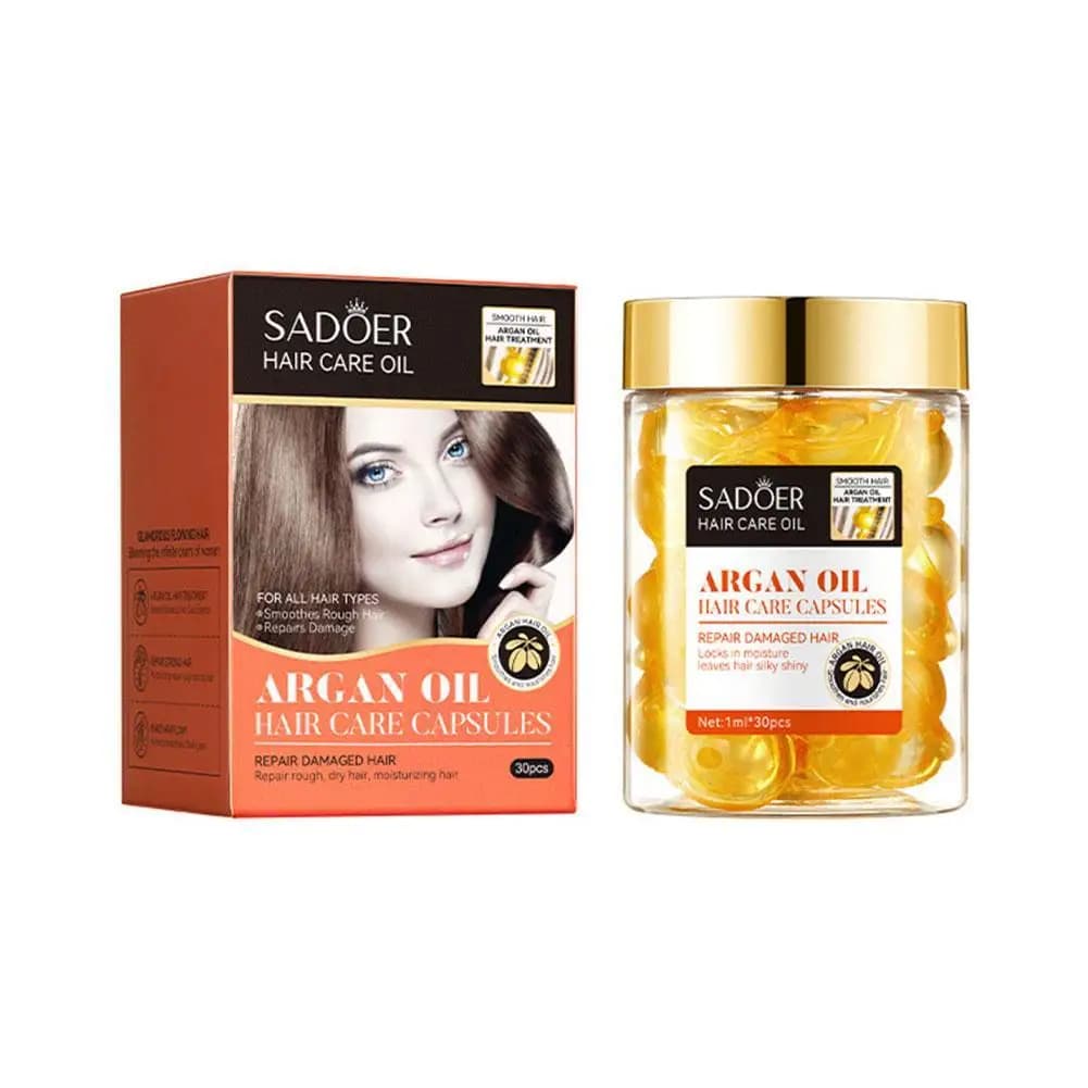 Capsule de vitamine pour cheveux, huile d'argan, après-shampooing, répare les frisottis, les cheveux