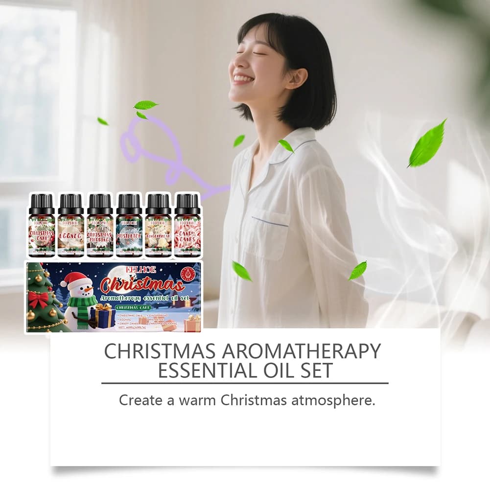 Ensemble d'huiles diffuseur d'aromathérapie de vacances, soulage le stress, améliore l'humeur et amé