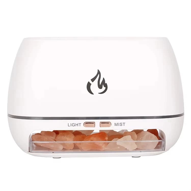 Nouveau Himalaya cristal sel pierre arôme humidificateurs d'air 3D flamme feu coloré veilleuse aroma
