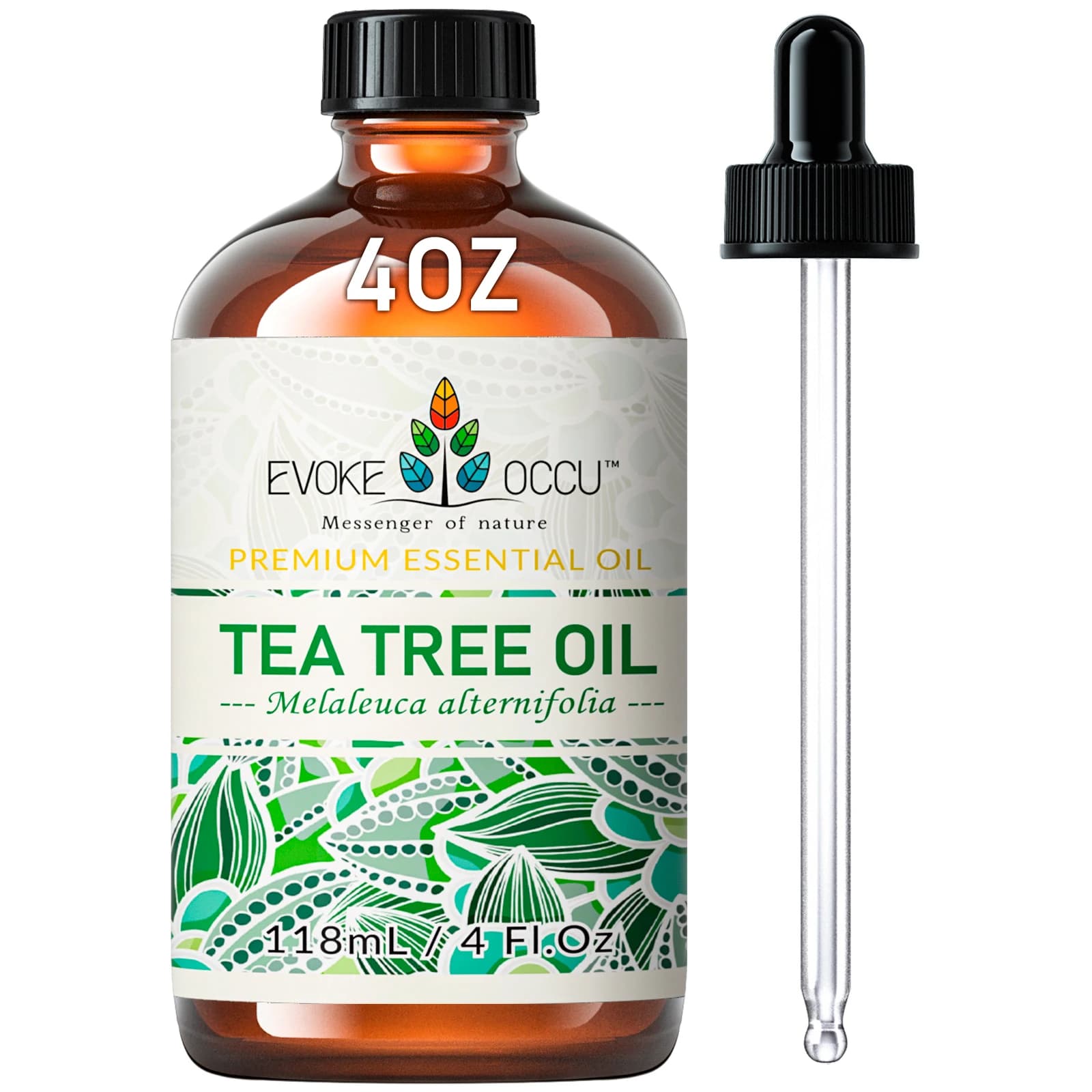 Huiles essentielles d'arbre à thé EVOKE OCCU, 118 ml/4 fl.oz. Huile végétale premium pour les soins 