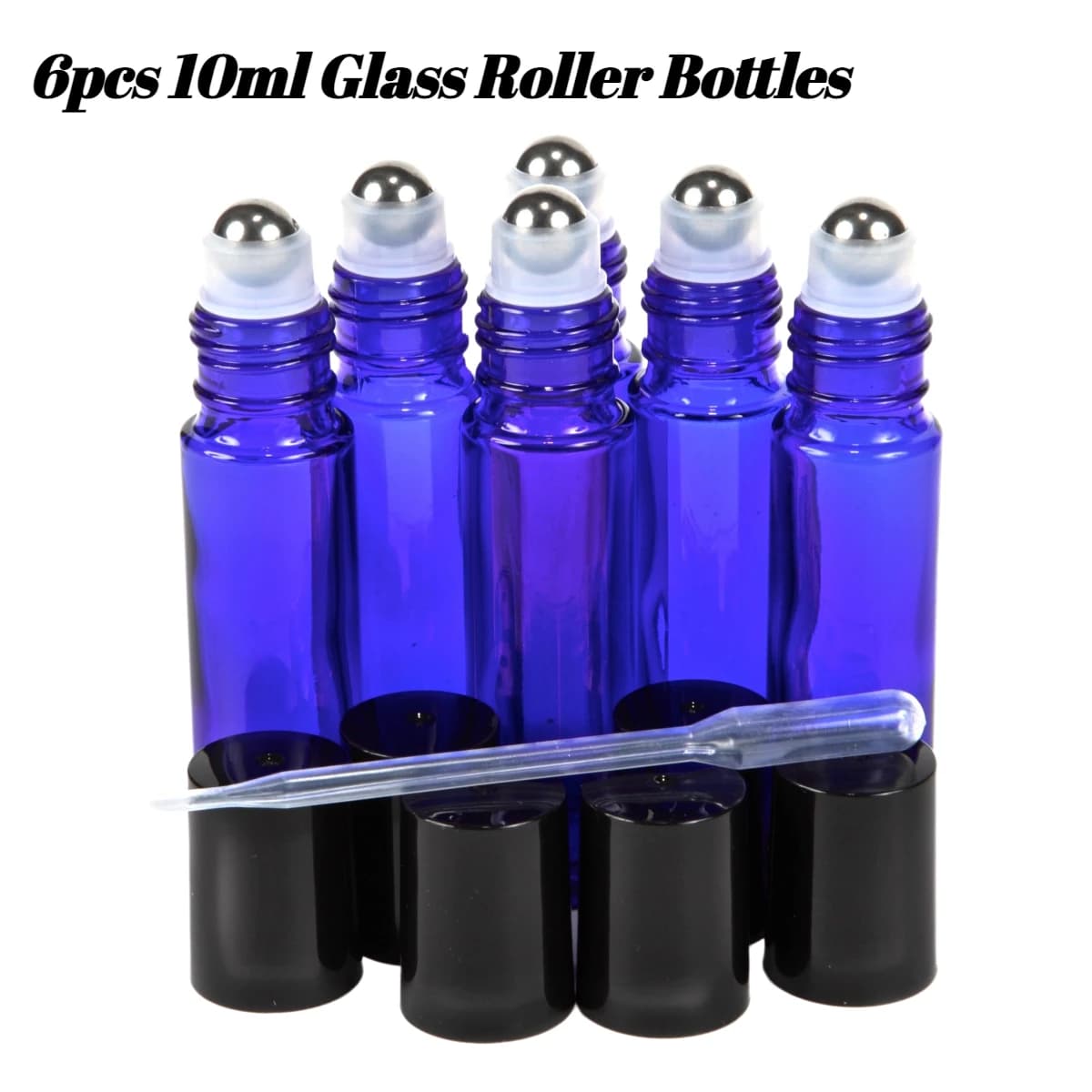 Bouteilles en verre à rouleau de 10ml, 6 pièces, bouteille vide à rouleau d'huile essentielle avec b