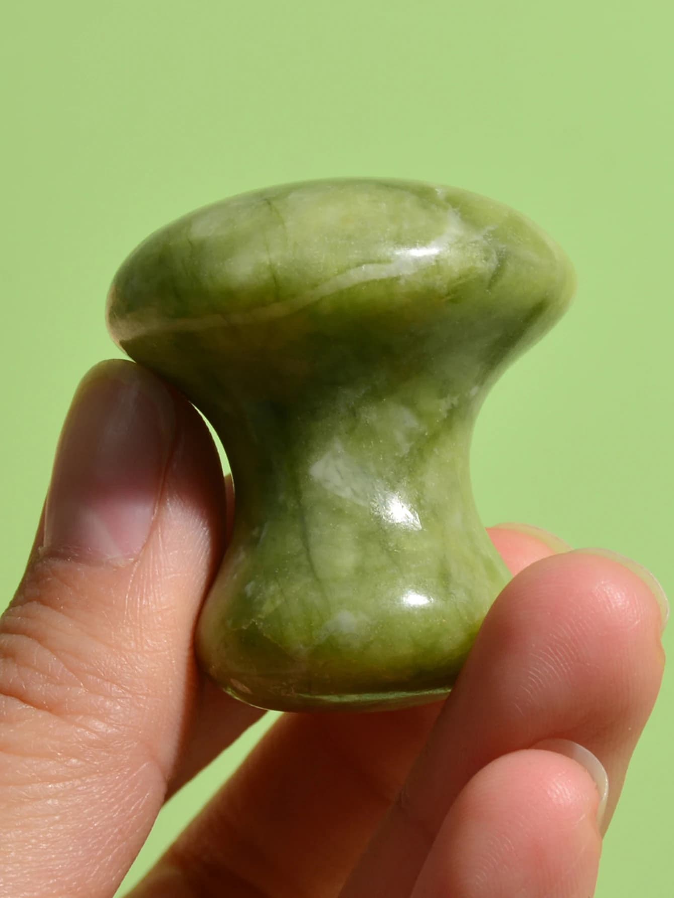 1 pièces naturel vert Quartz pierre masseur visage rouleau beauté champignon forme Massage yeux cou 