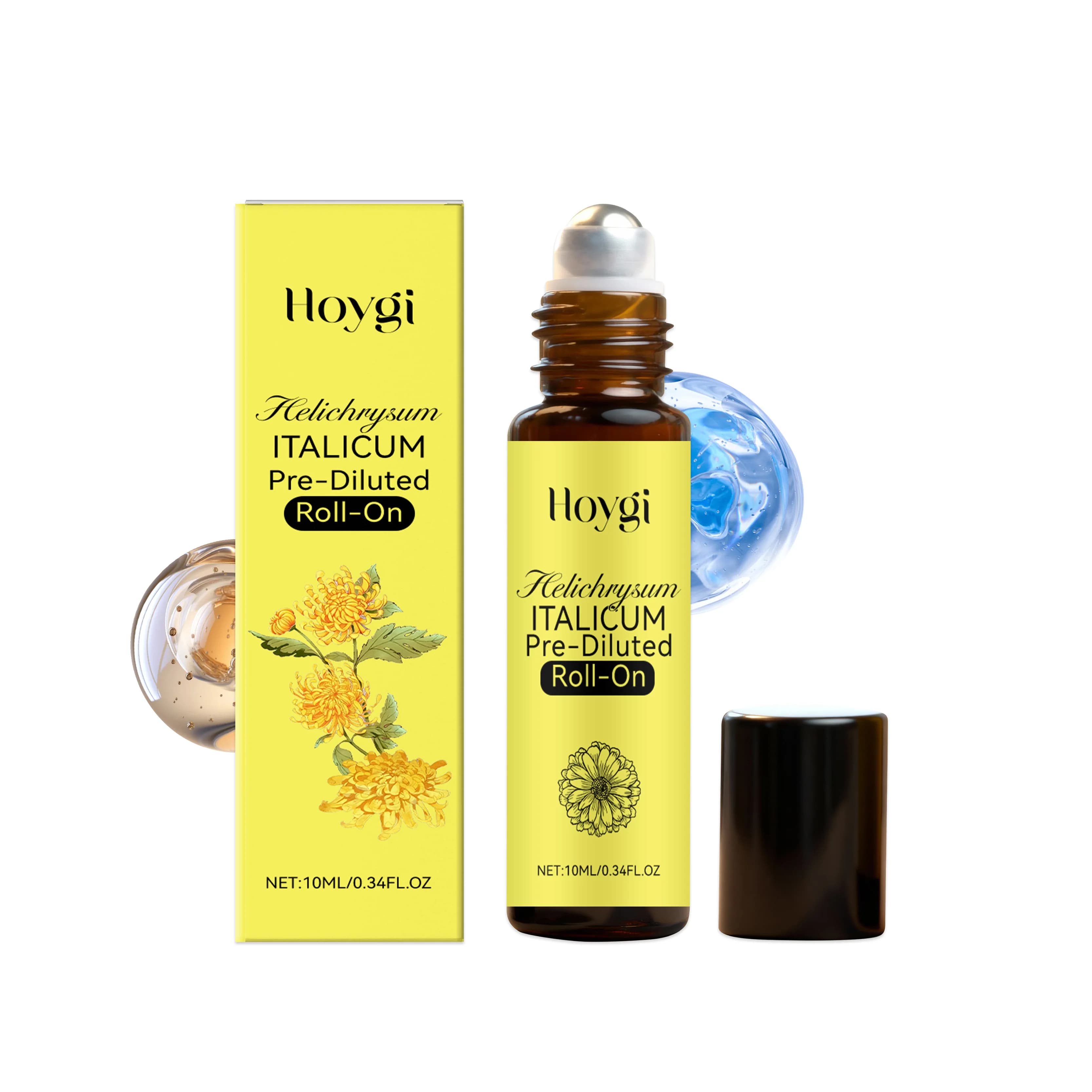Helichrysum Rouleau sur l'huile corporelle pour soulager la peau sèche, huile de Massage hydratante 