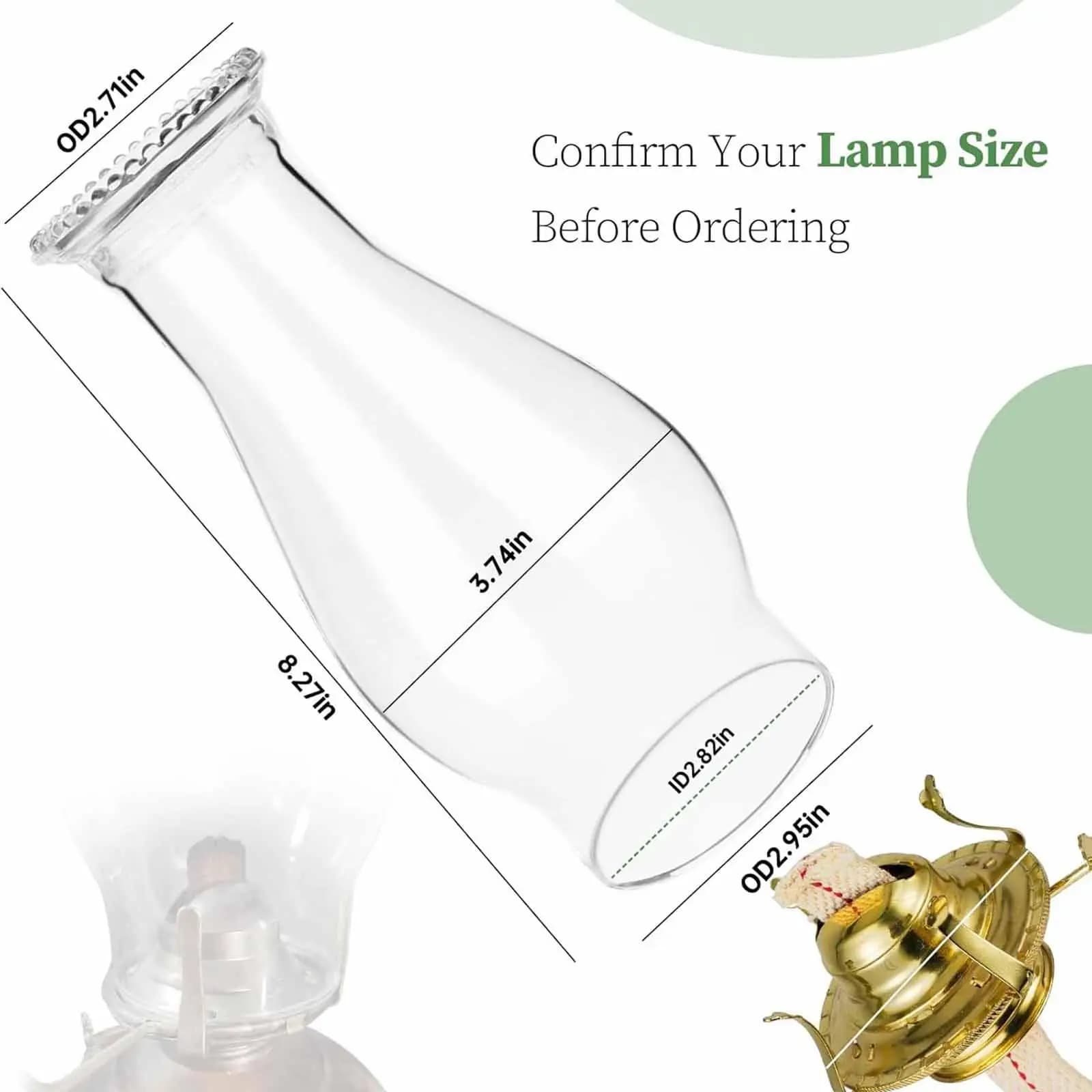 Abat-jour en verre pour lampe à huile, globe de remplacement pour lampe Hurricane transparente pour 