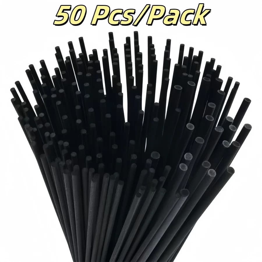Bâtons de diffuseur 3mm x 20cm, recharge de parfum, bâtons de diffuseur épais en Fiber noire pour hu