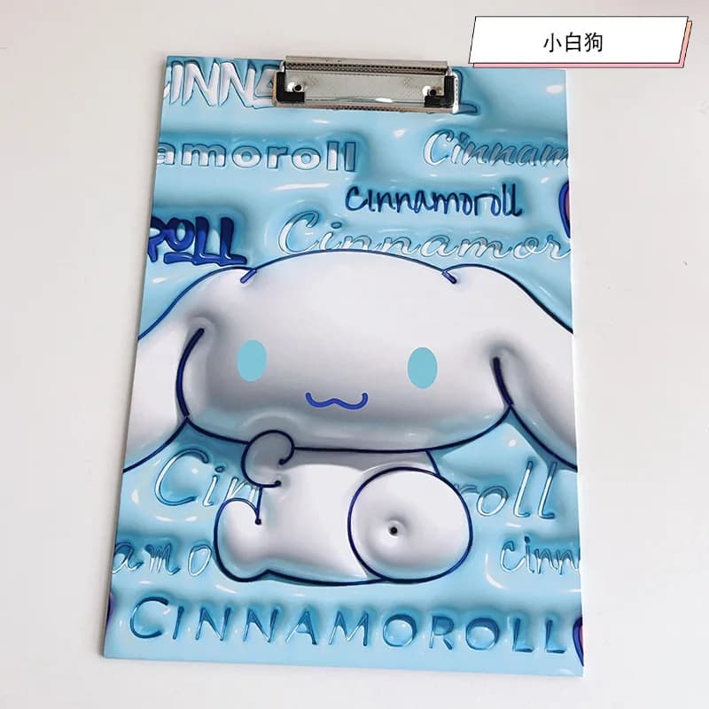 Nouvelle Pochette 3D A4 Cinnamoroll Kawaii, Design Esthétique, avec Pince à Papier, Cadeau de Fêtes