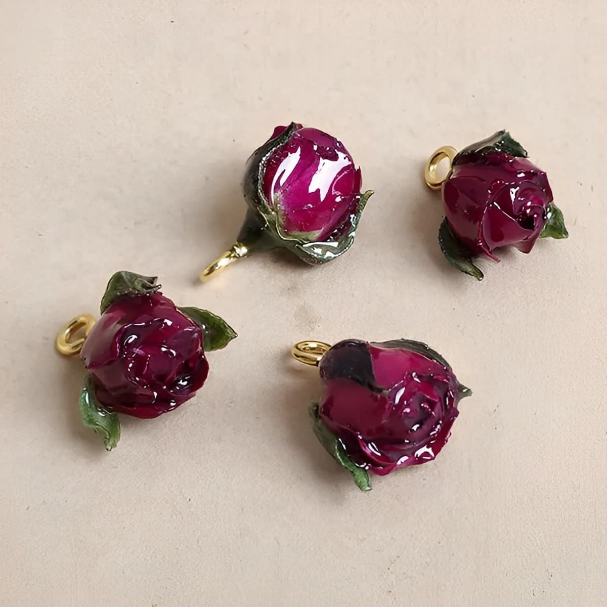 Aqumotic fleurs séchées pour pendentif en résine vraies petites Roses pour l'artisanat pour la fabri