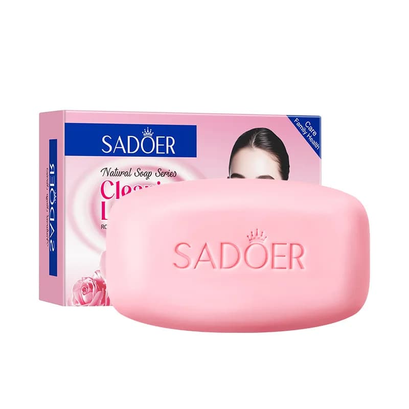 Savon nettoyant parfumé au lait de rose 100g, contient de la glycérine, de la niacinamide, de l'extr