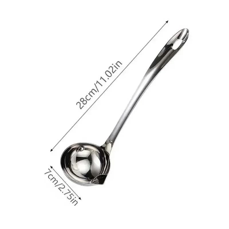 Cuillère à huile en acier inoxydable, louche à soupe domestique, séparateur d'huile et de soupe, écu