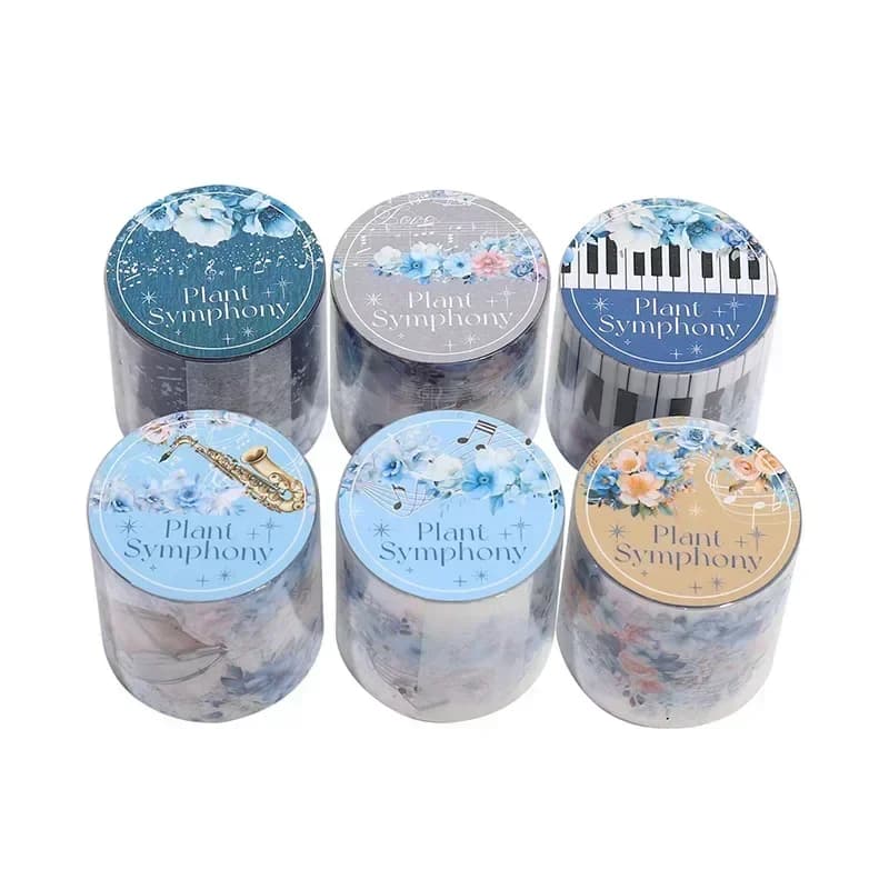 Rouleau d'autocollants de fleurs, 1 rouleau, autocollants botaniques pour Scrapbook, symphonie Vinta