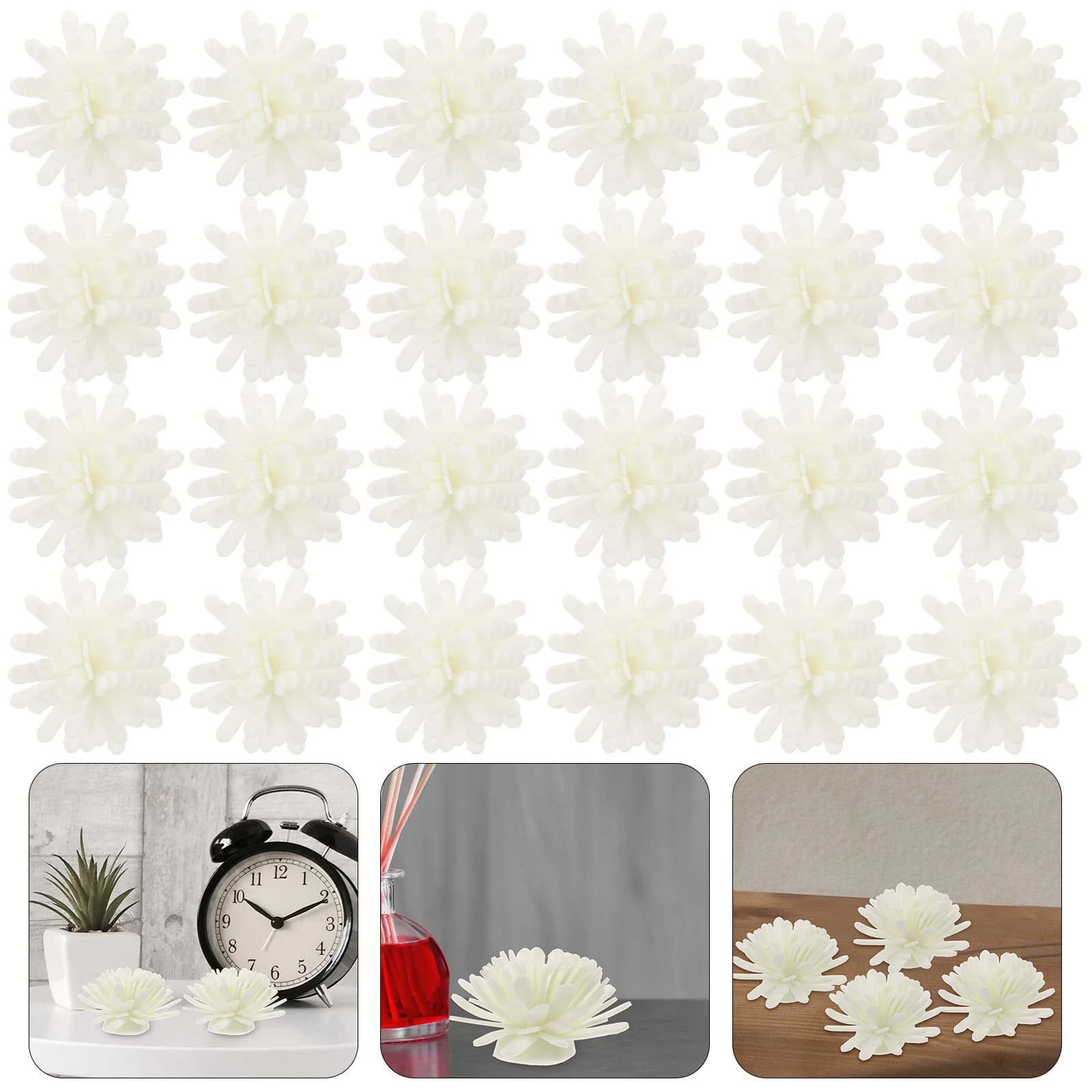 100 pièces Pe fleur diffuseur aromathérapie huile essentielle Mini bureau salle de bain bâtons décor