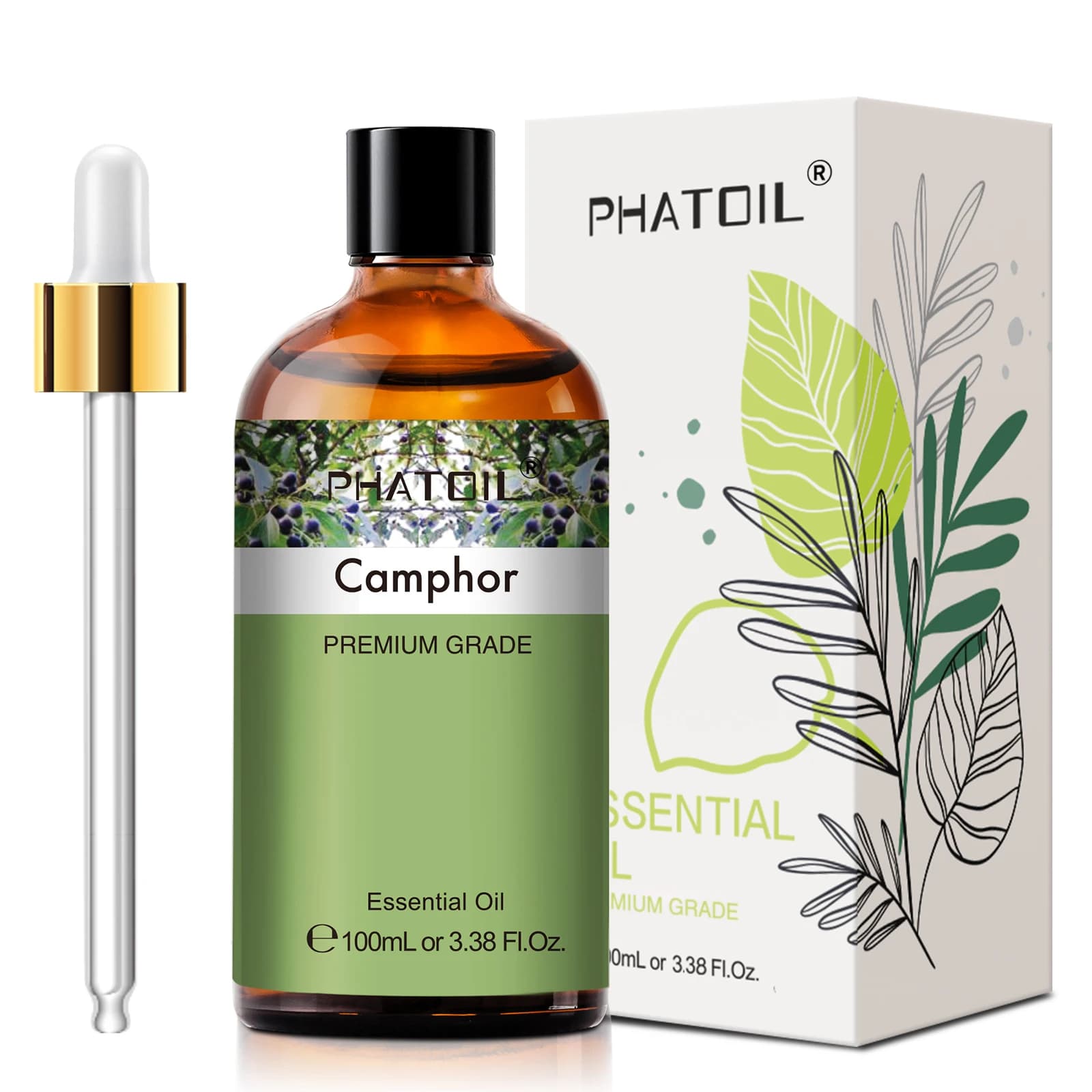 PHATOIL 100ml Huile Essentielle Naturelle Pure de Lavande, Menthe Poivrée, Citron, Eucalyptus et Cit