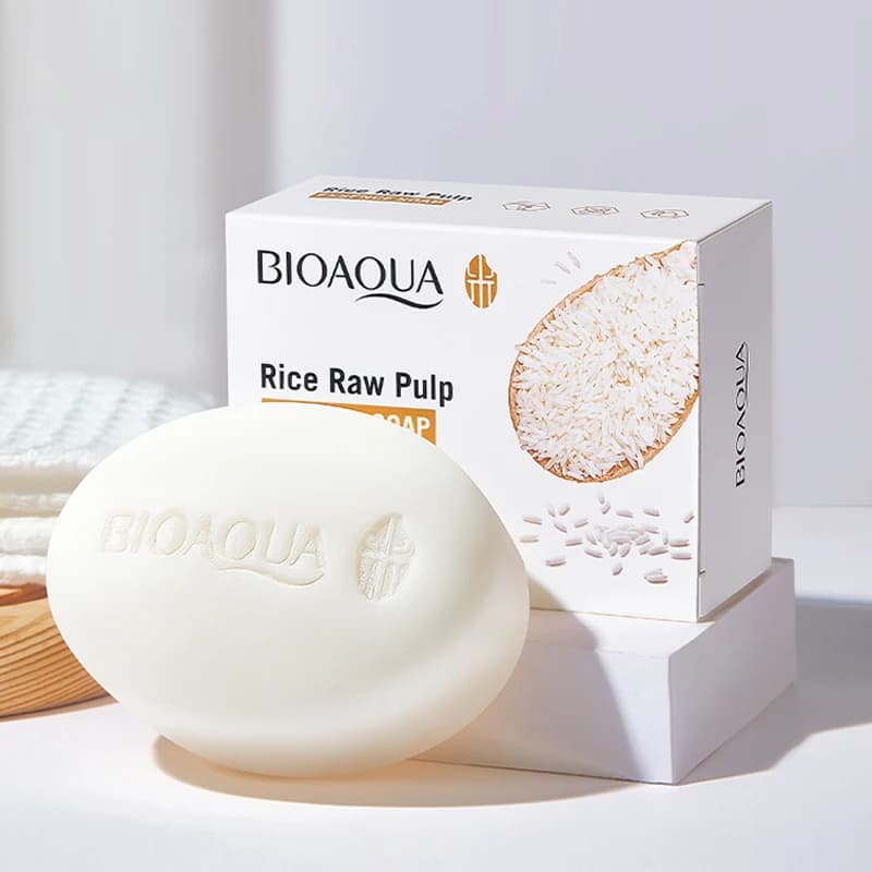 Savon purifiant au riz BIOAOUA 100g, savon pour le bain, savon pour le visage à l'huile essentielle,