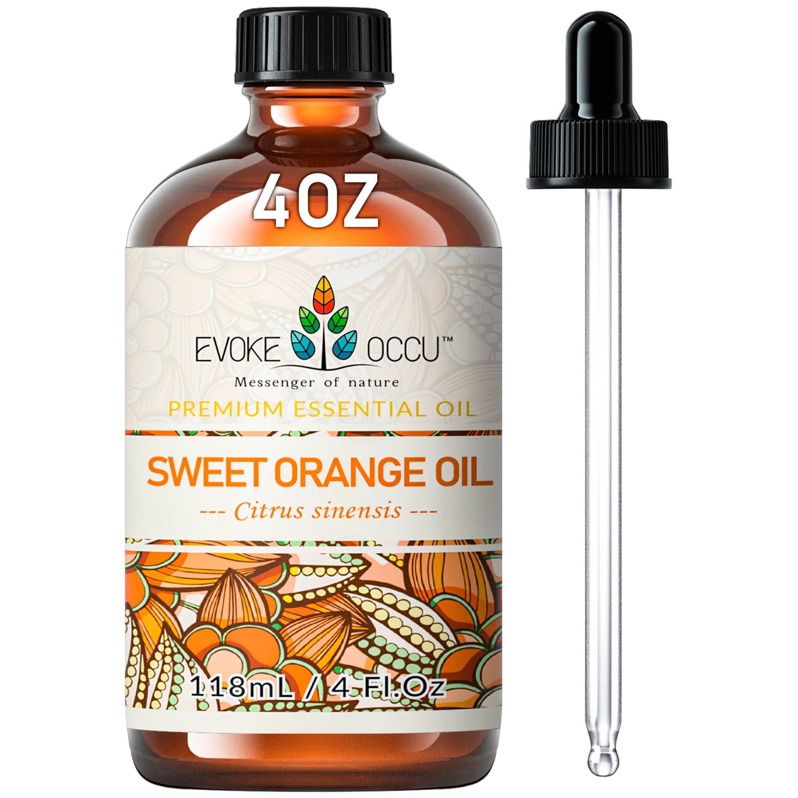Huile essentielle d'orange douce EVOKE OCCU, 4 fl.oz. Huile essentielle de citron pure pour massage,